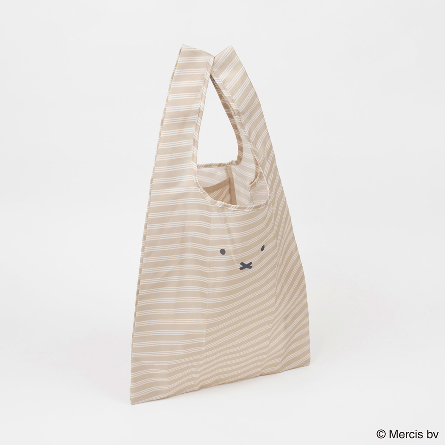 ミッフィー ショッピングバッグS フェイスストライプ ベージュ - 画像3