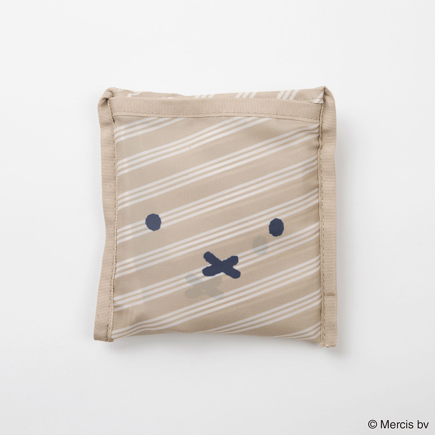 ミッフィー ショッピングバッグS フェイスストライプ ベージュ - 画像4