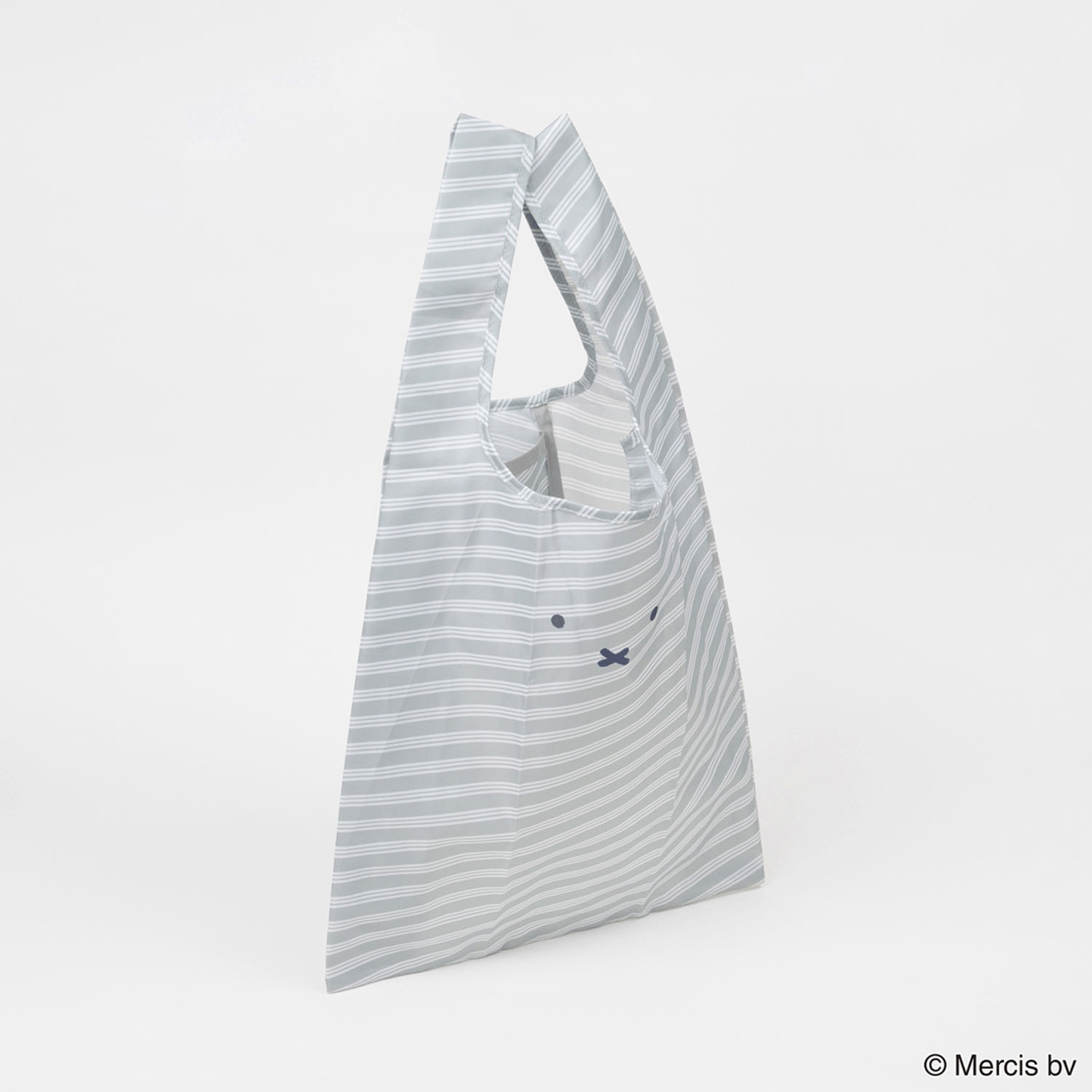 ミッフィー ショッピングバッグS フェイスストライプ グレー - 画像3