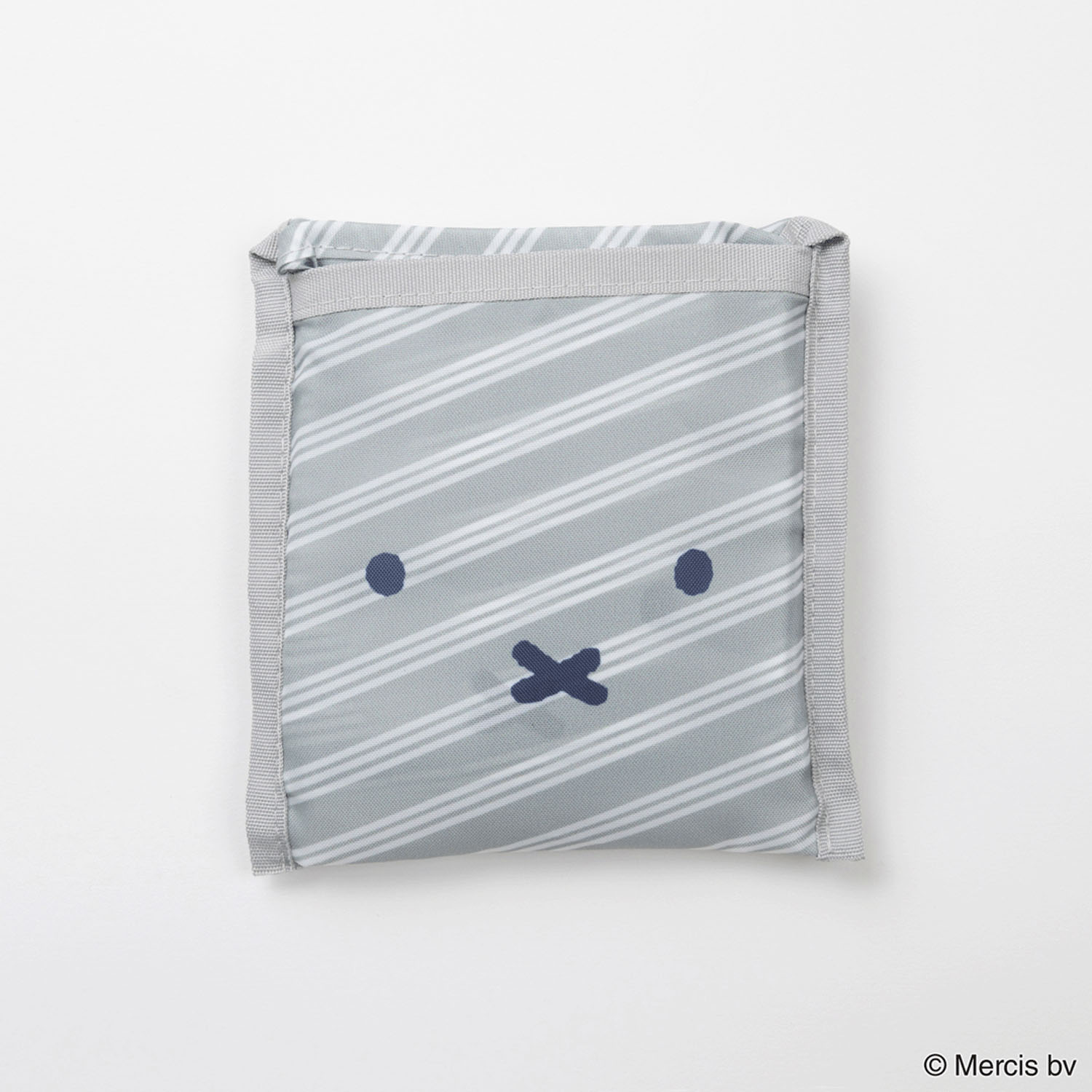 ミッフィー ショッピングバッグS フェイスストライプ グレー - 画像4