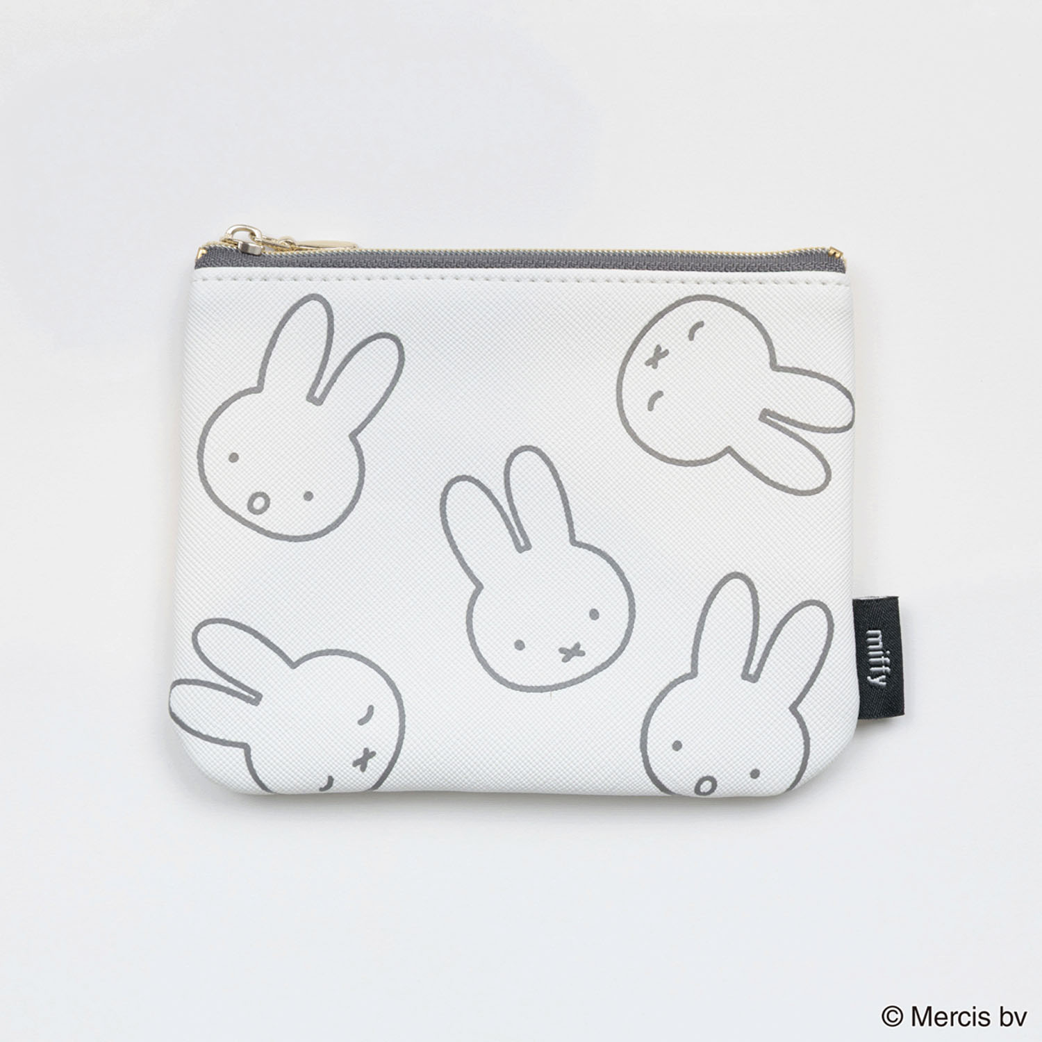 miffy LARGE MOTIF ミニフラットポーチ アイボリー