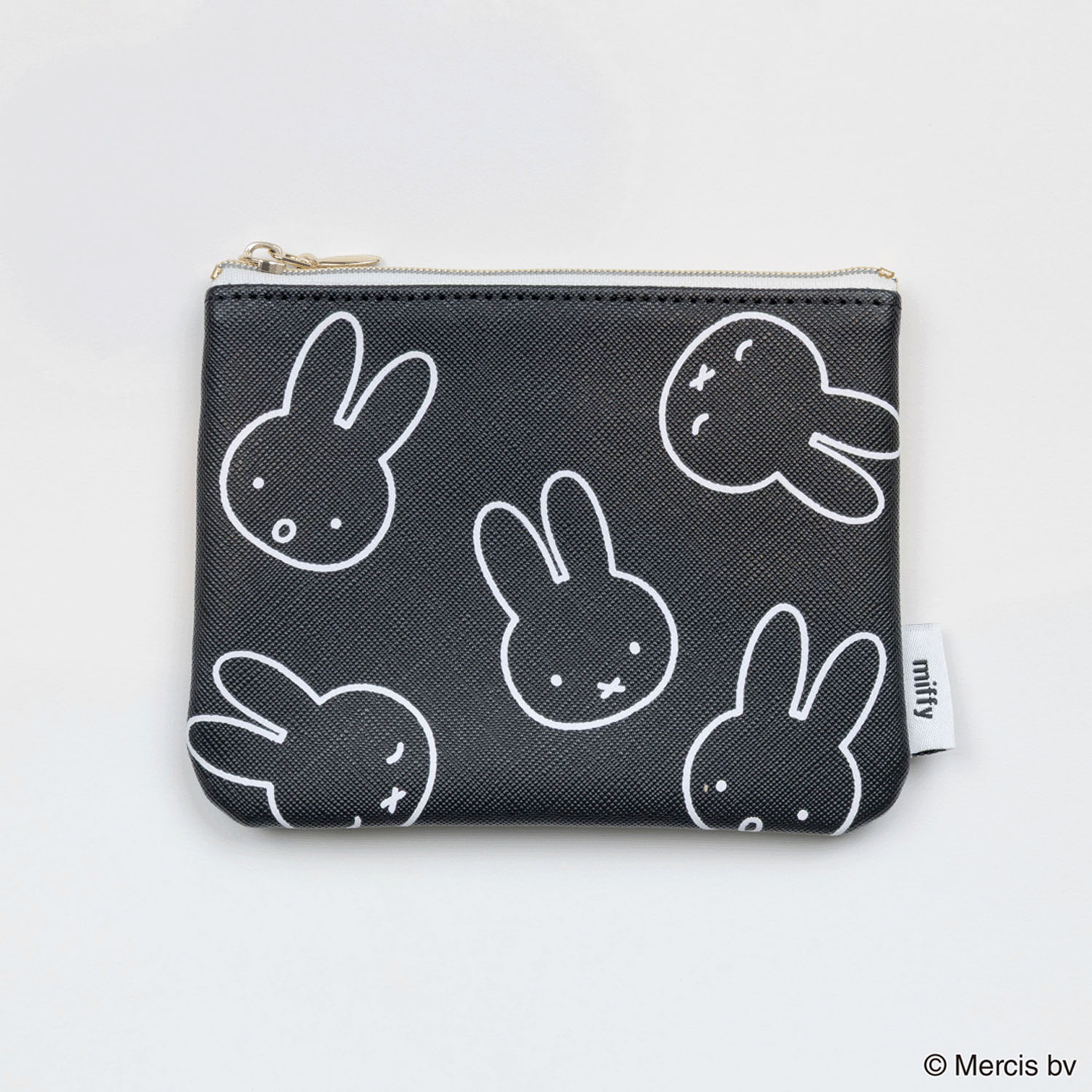 miffy LARGE MOTIF ミニフラットポーチ ブラック