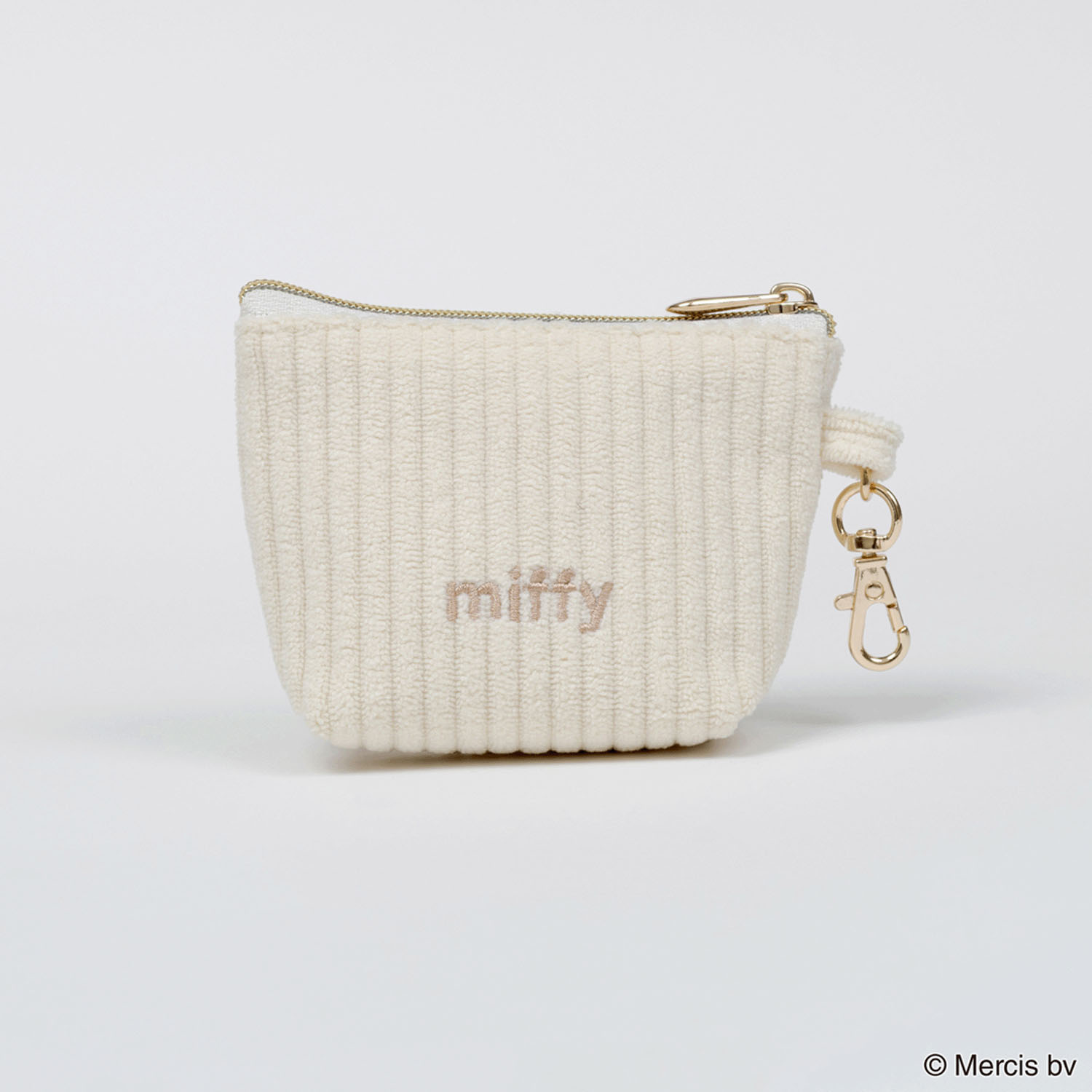 miffy コーデュロイ マイクロミニ台形ポーチ  アイボリー - 画像3
