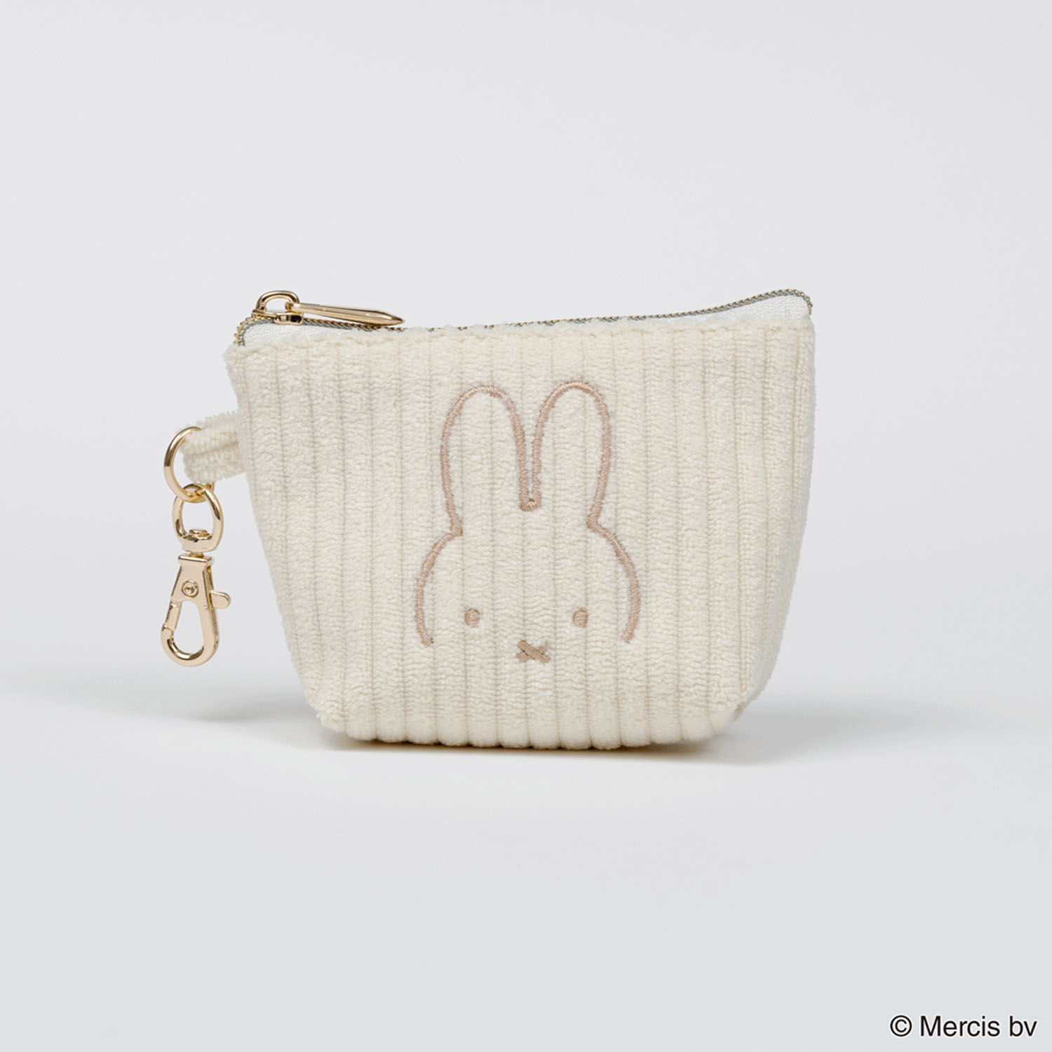 miffy コーデュロイ マイクロミニ台形ポーチ  アイボリー