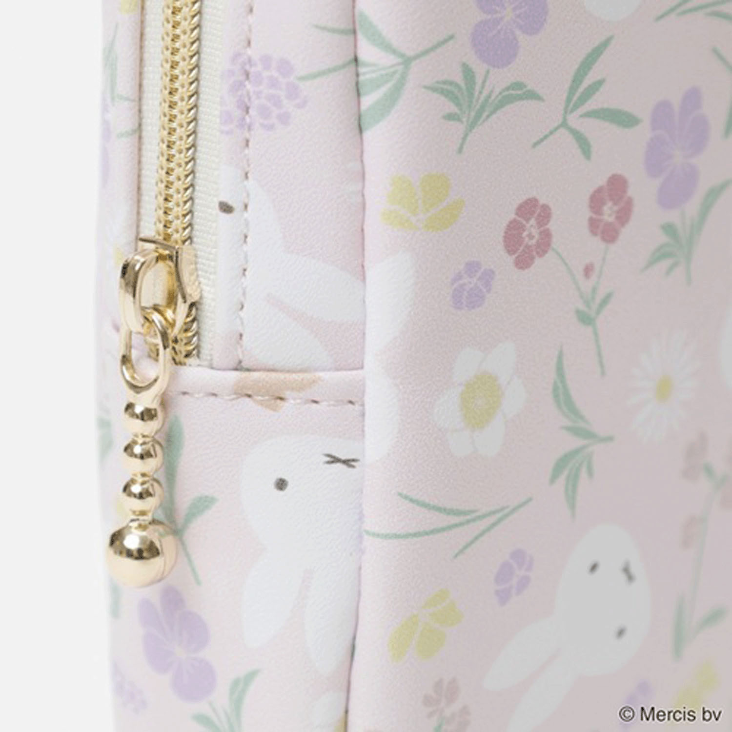 ミッフィー フローラルパターン 縦型スクエアポーチ ピンク - 画像2