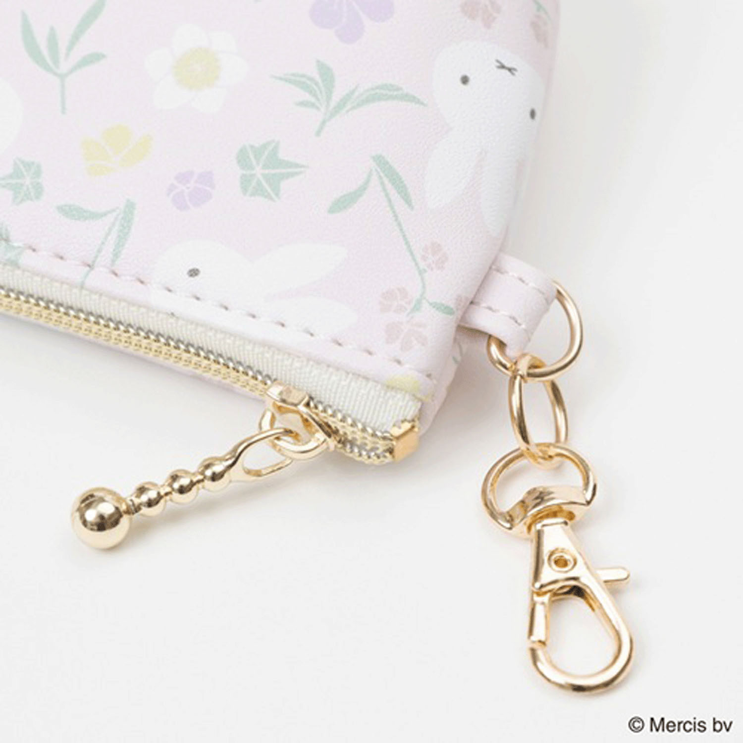 ミッフィー フローラルパターン マイクロ台形ポーチ ピンク - 画像2