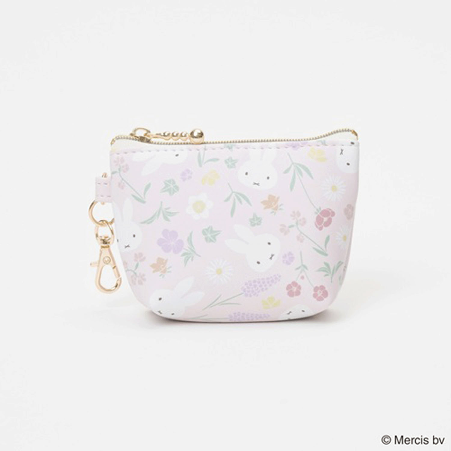 ミッフィー フローラルパターン マイクロ台形ポーチ ピンク