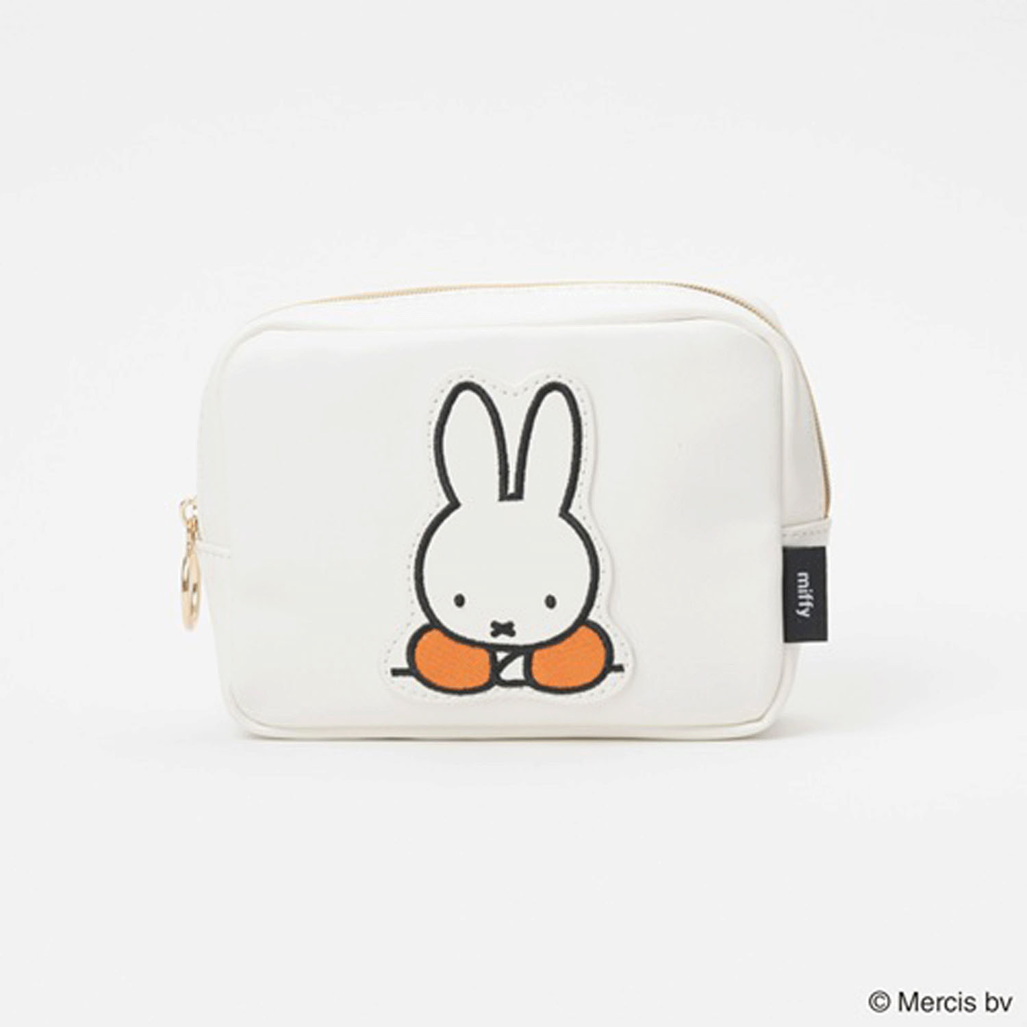 ミッフィーパッチ スクエアポーチ ブルーナレッド