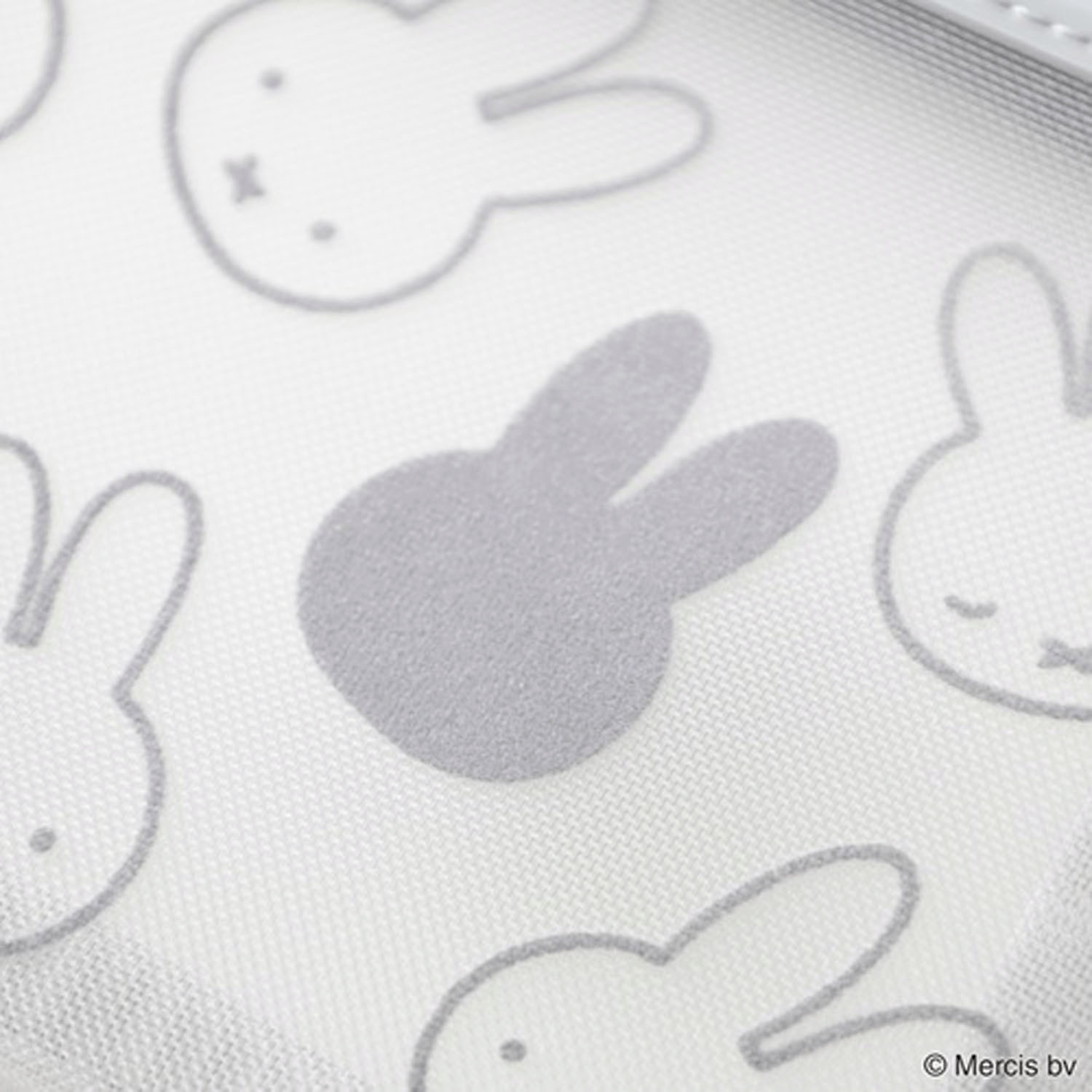 ミッフィー フロッキー ミニフラットポーチ グレー - 画像3