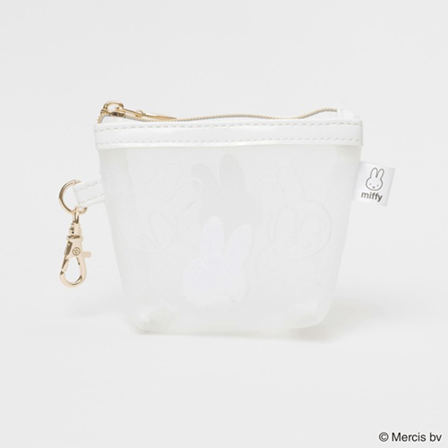 ミッフィー フロッキー マイクロミニ台形ポーチ ホワイト
