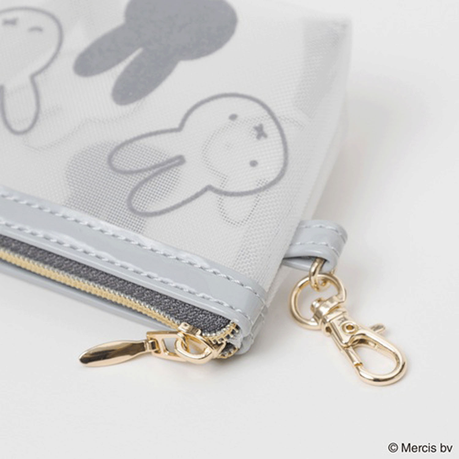 ミッフィー フロッキー マイクロミニ台形ポーチ グレー - 画像2