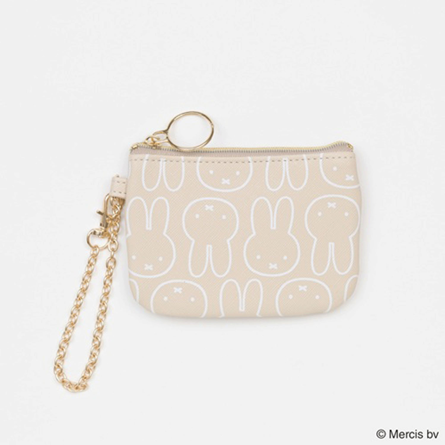 ミッフィー コイン＆パスケース フェイスモチーフ ベージュ