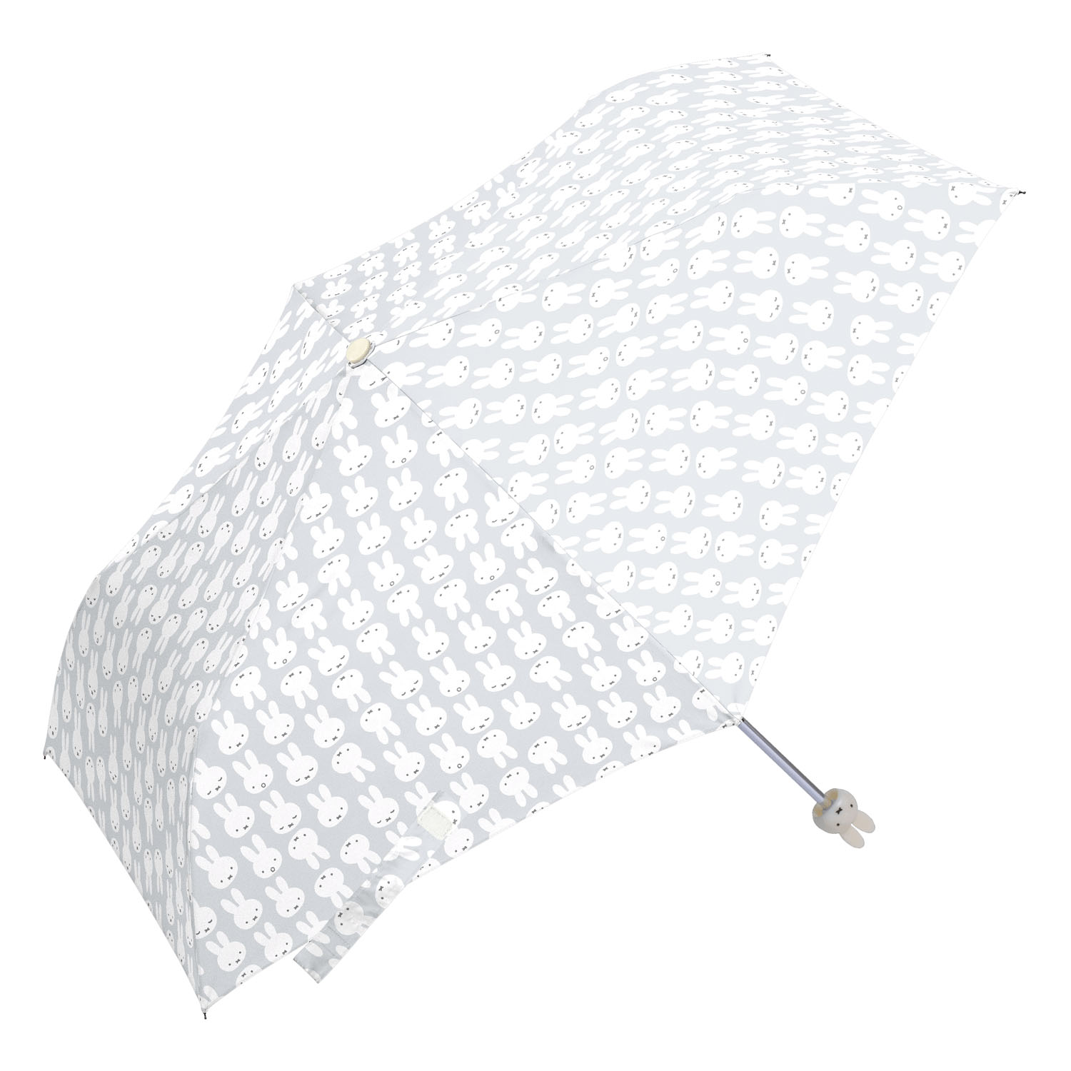ミッフィー コンパクト折りたたみ傘 ミッフィーハンドル フェイス柄