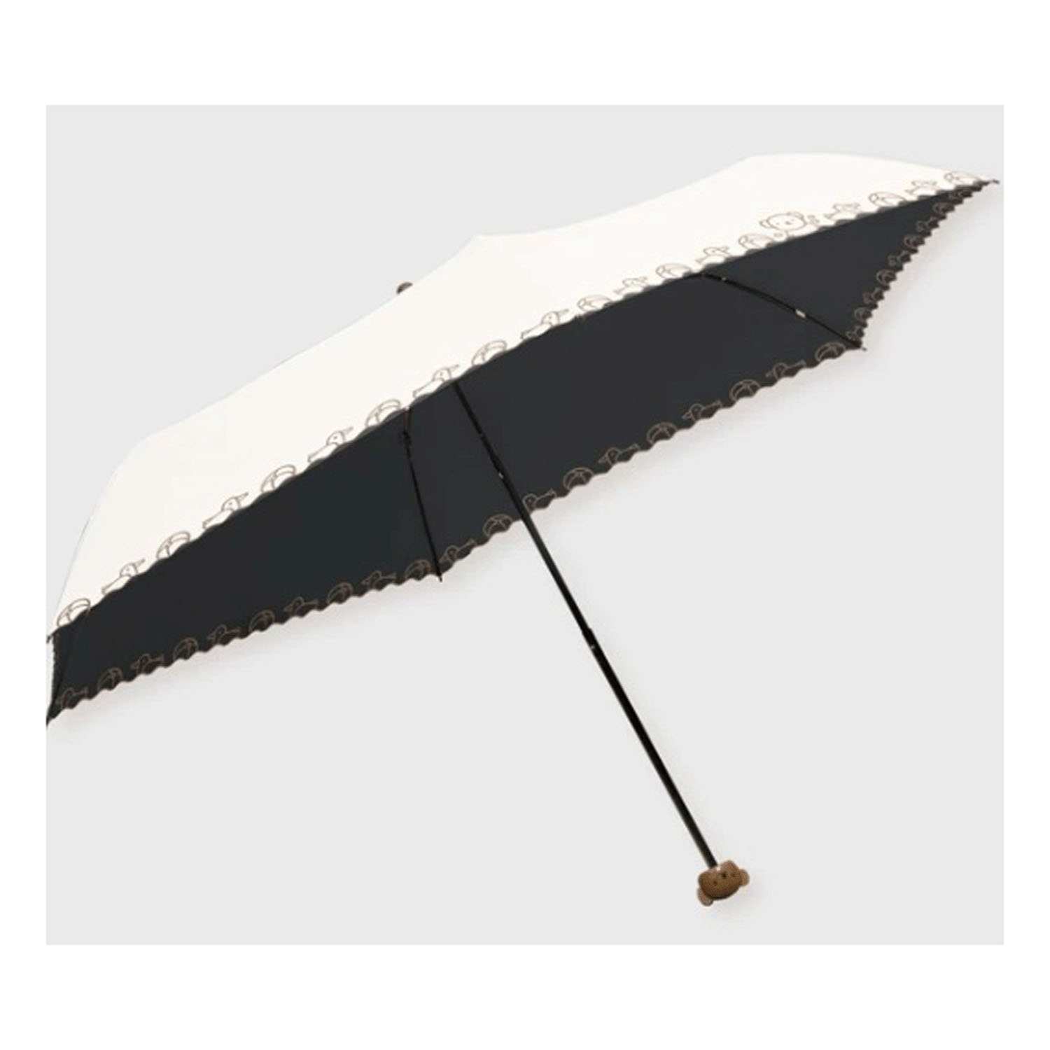 ミッフィー 1級遮光晴雨兼用コンパクト折傘 ミッフィーハンドル＆刺繍タイプ 刺繍ポリス - 画像2