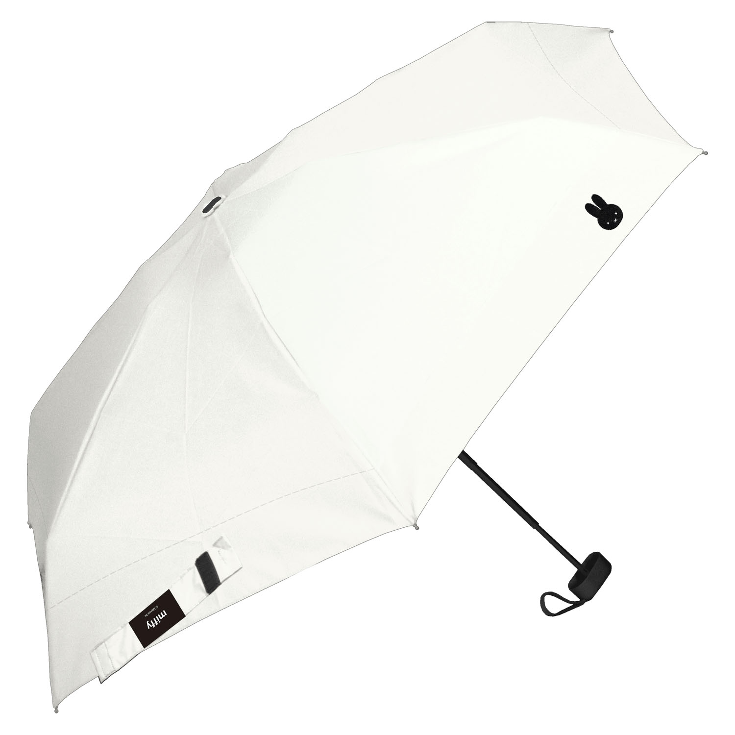 ミッフィー 1級遮光晴雨兼用超コンパクト折りたたみ傘 5段角型モノトーン ホワイト
