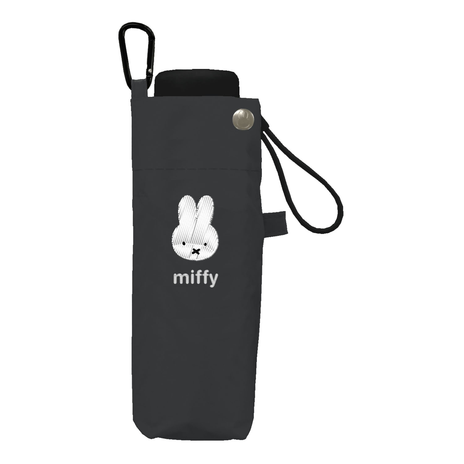 ミッフィー 1級遮光晴雨兼用超コンパクト折りたたみ傘 5段角型モノトーン ブラック - 画像4