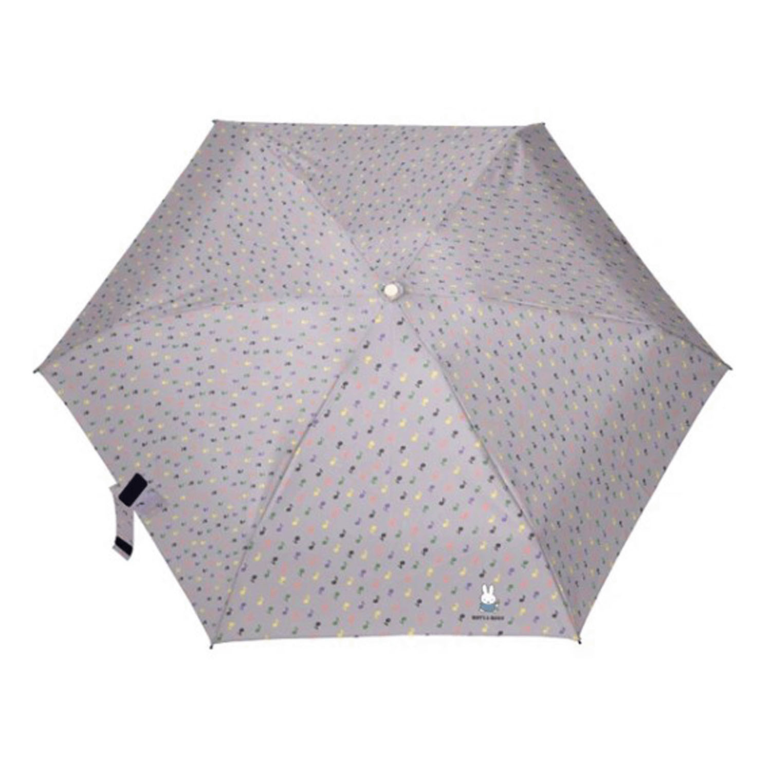 ミッフィー 晴雨兼用折りたたみ傘 5段丸型 MIFFY＆MUSIC グレー