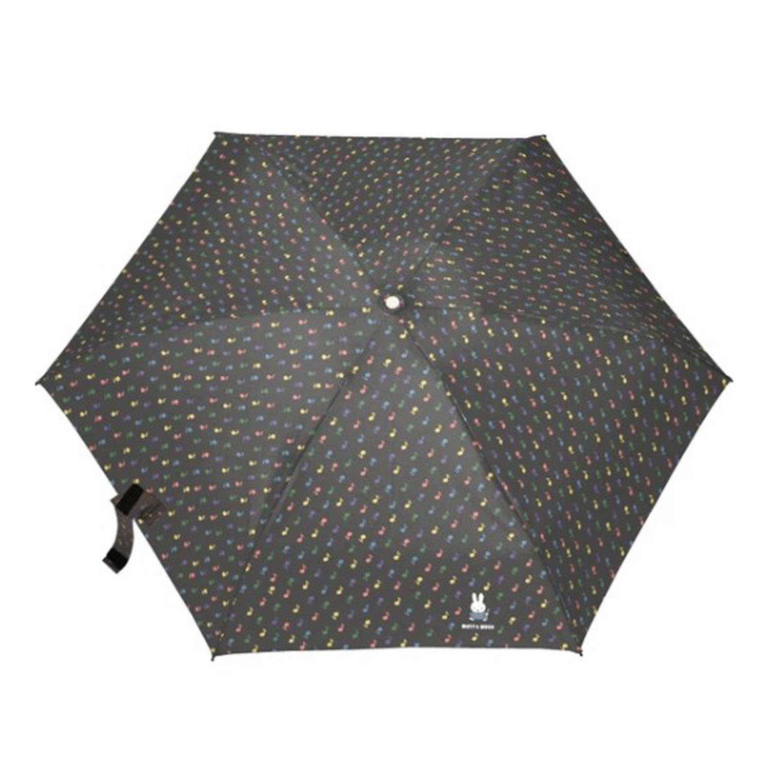 ミッフィー 晴雨兼用折りたたみ傘 5段丸型 MIFFY＆MUSIC黒