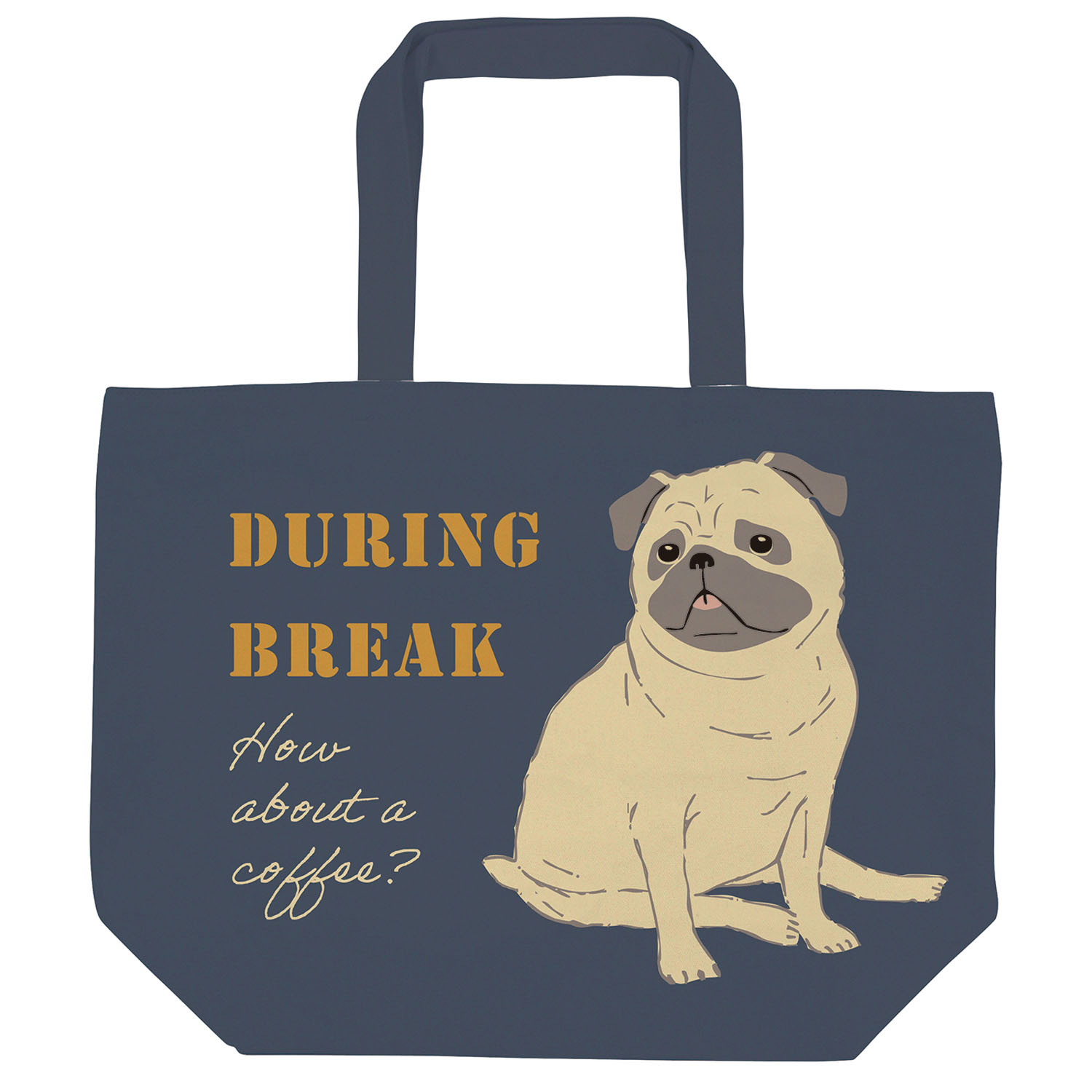 横型トートバッグ コテツおすわり