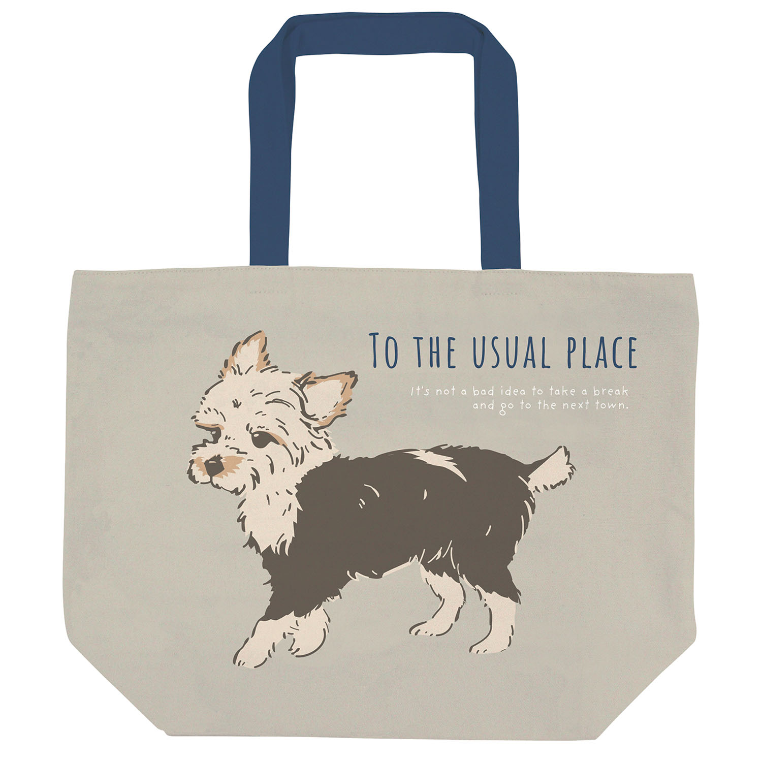 横型トートバッグ ムギお散歩