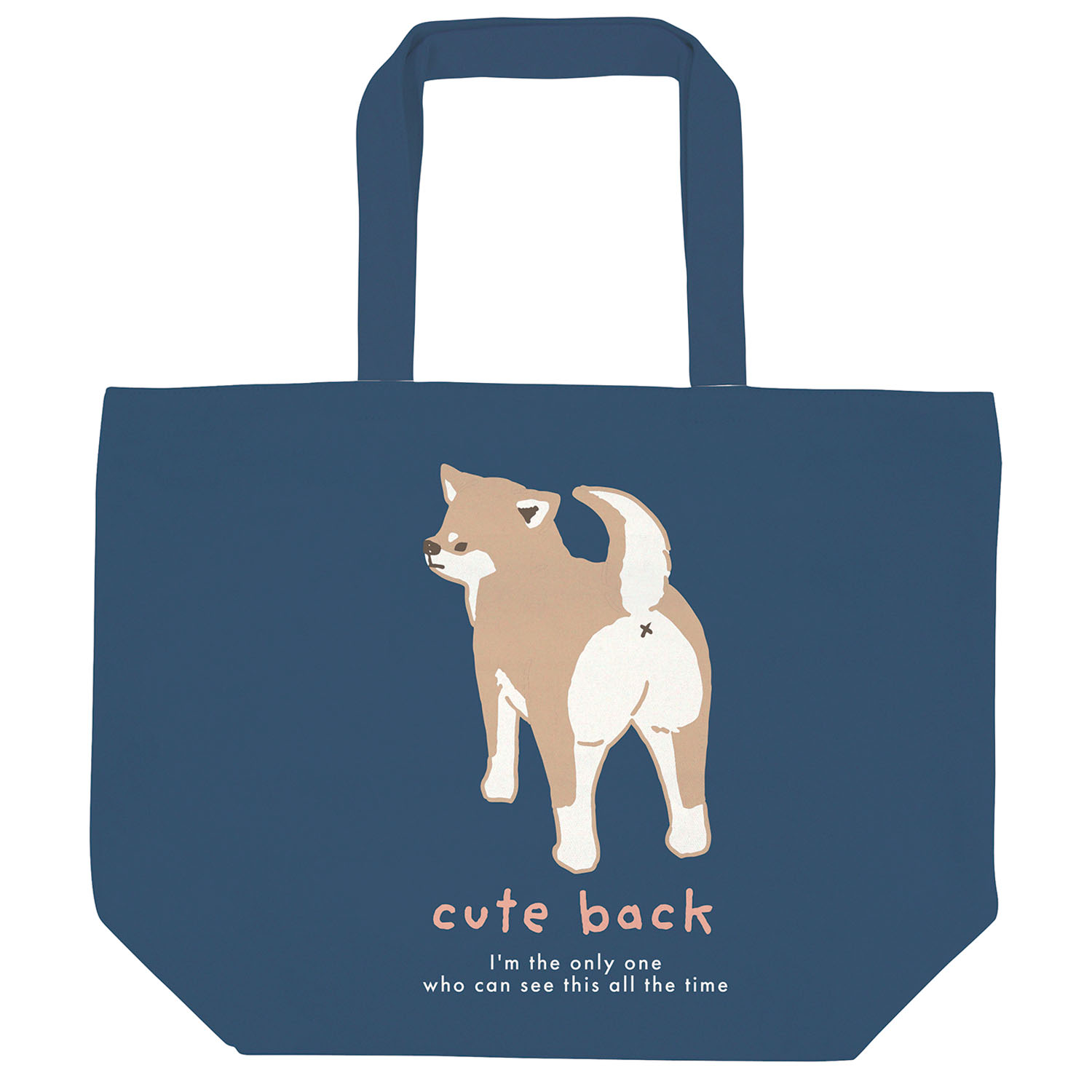 横型トートバッグ モカふりむき