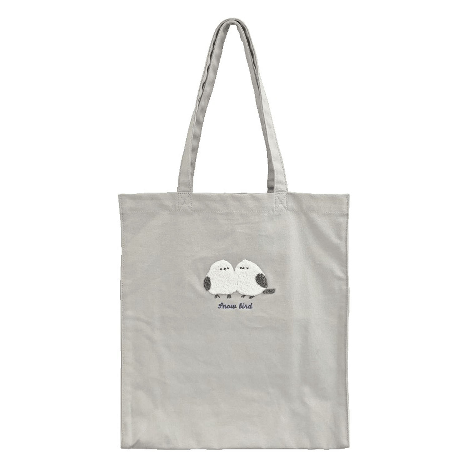 アニマルサガラ刺繍トートバッグ シマエナガ グレー
