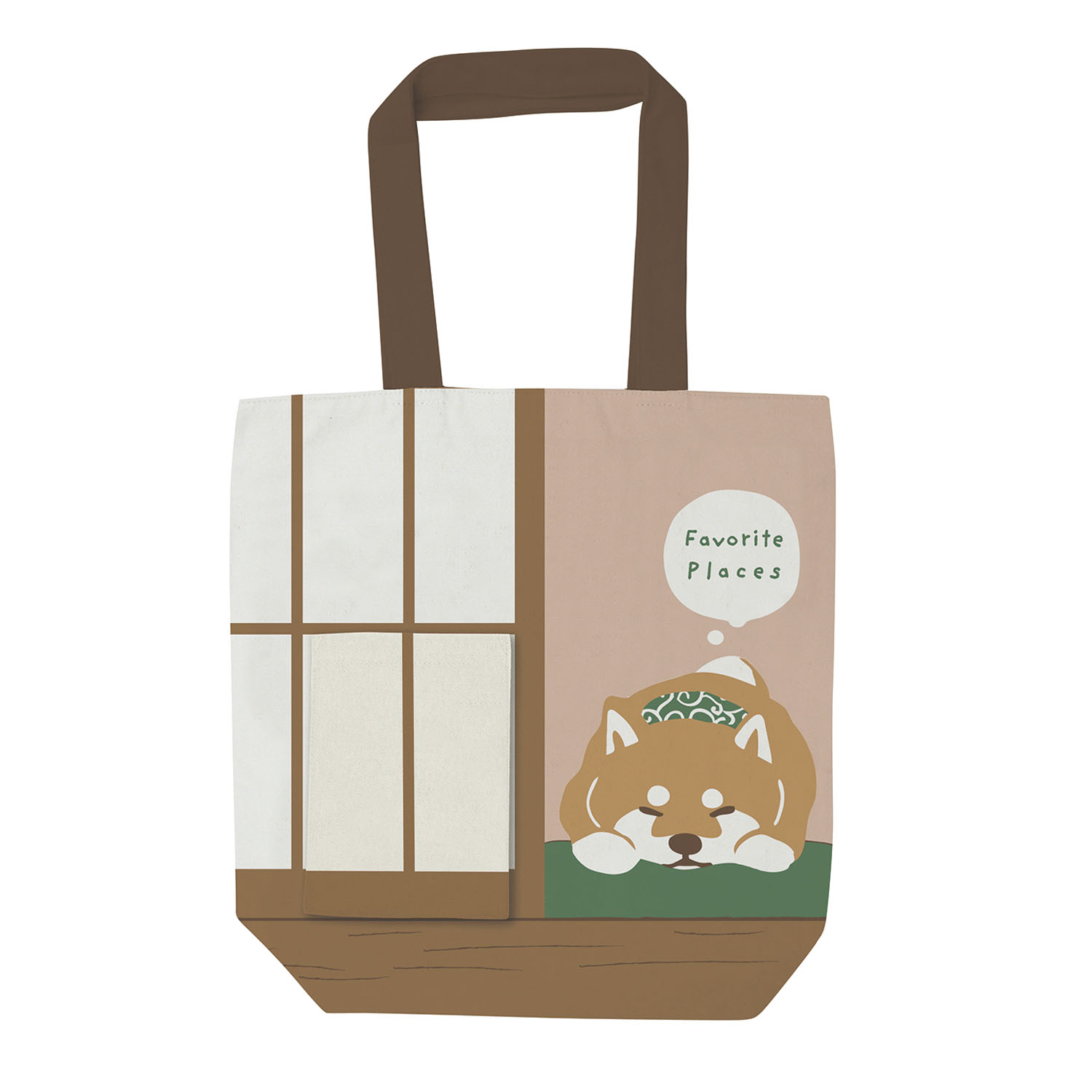 前ポケット付きトートバッグ コータくんおひるね