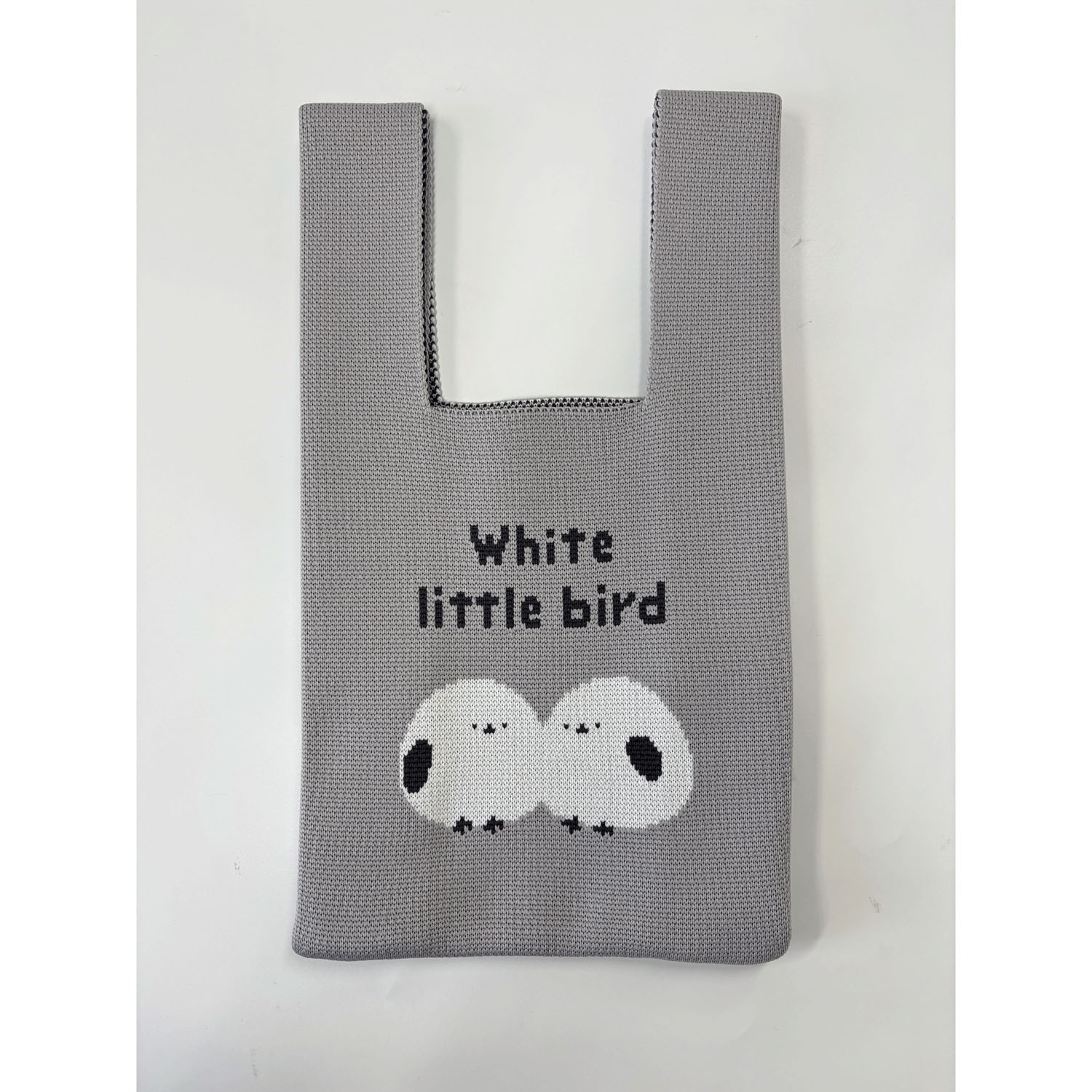 ニットバッグ シマエナガグレー