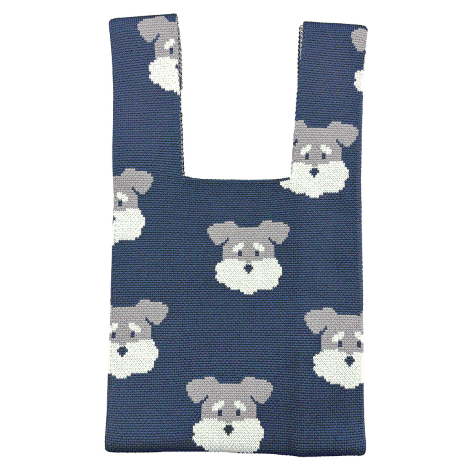 ニットバッグ シュナウザー総柄