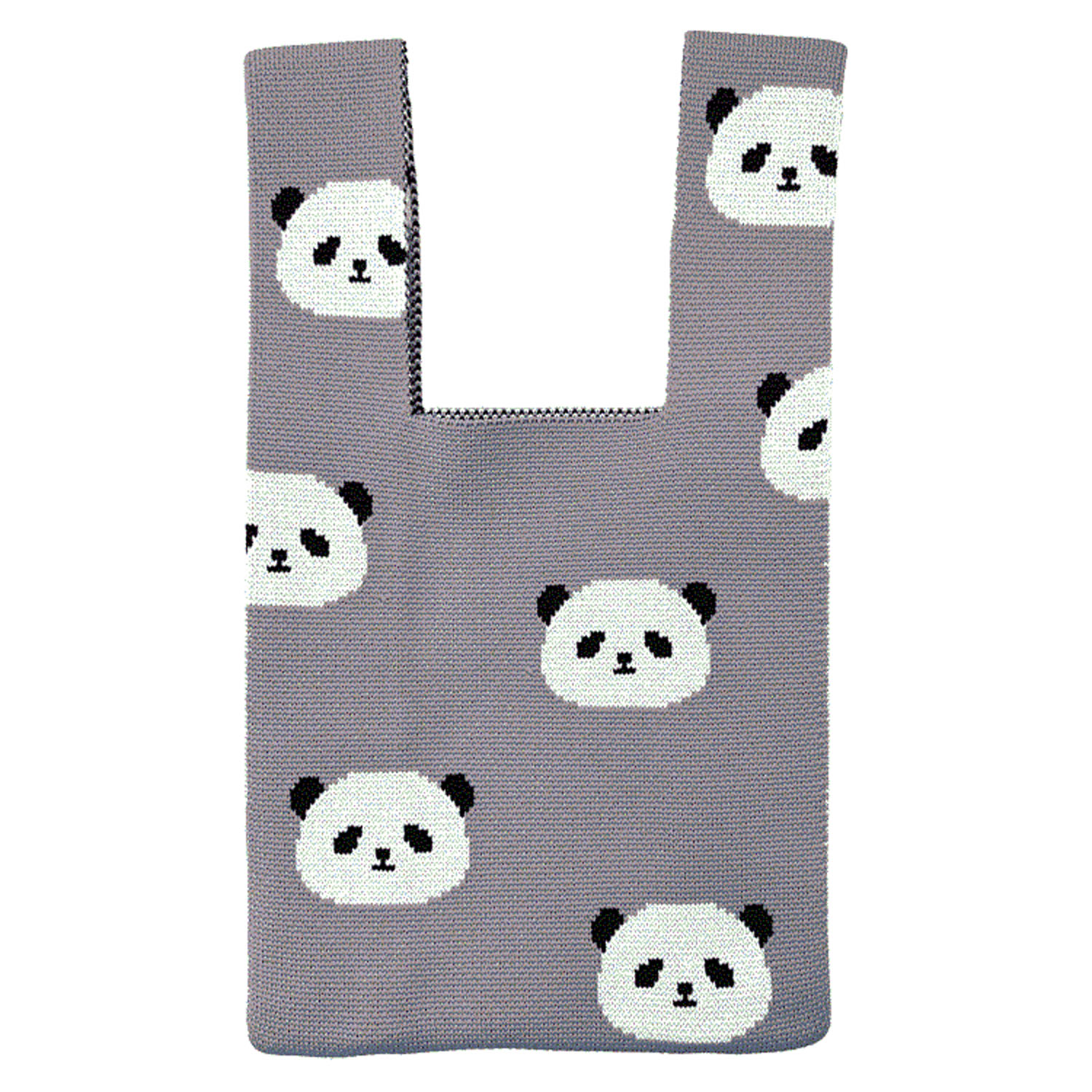 ニットバッグ パンダ総柄