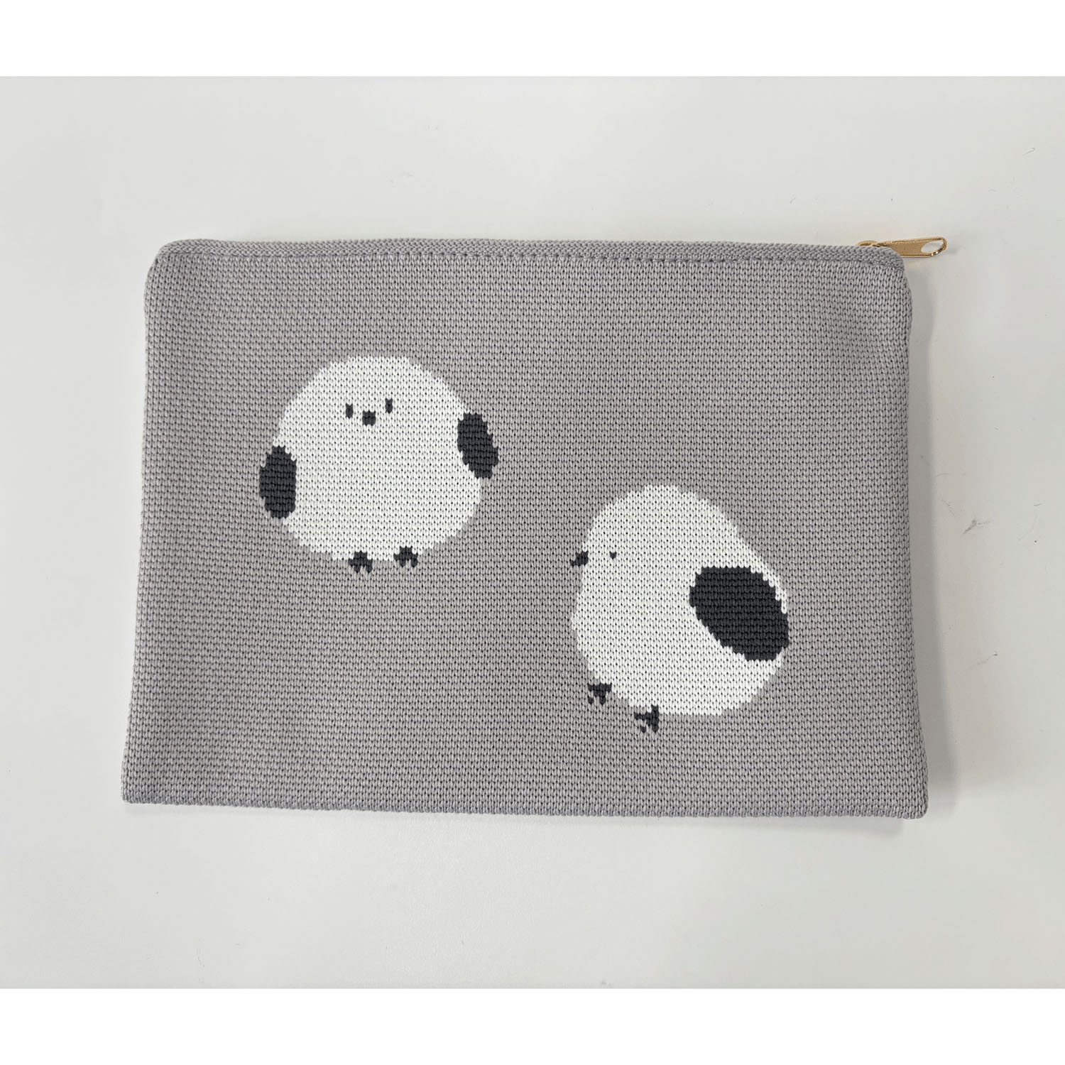 ニットポーチ シマエナガグレー - 画像2