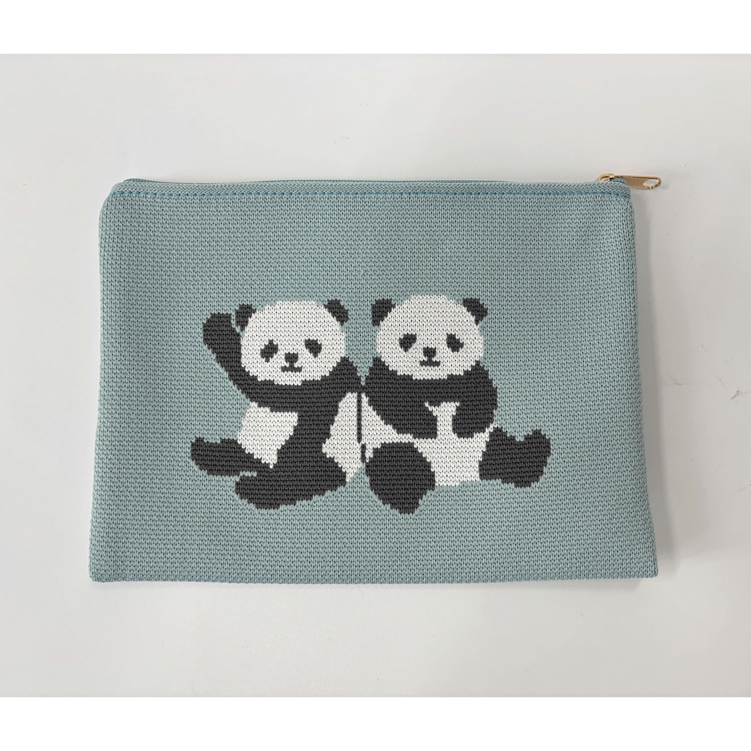 ニットポーチ 仲良しパンダ - 画像2