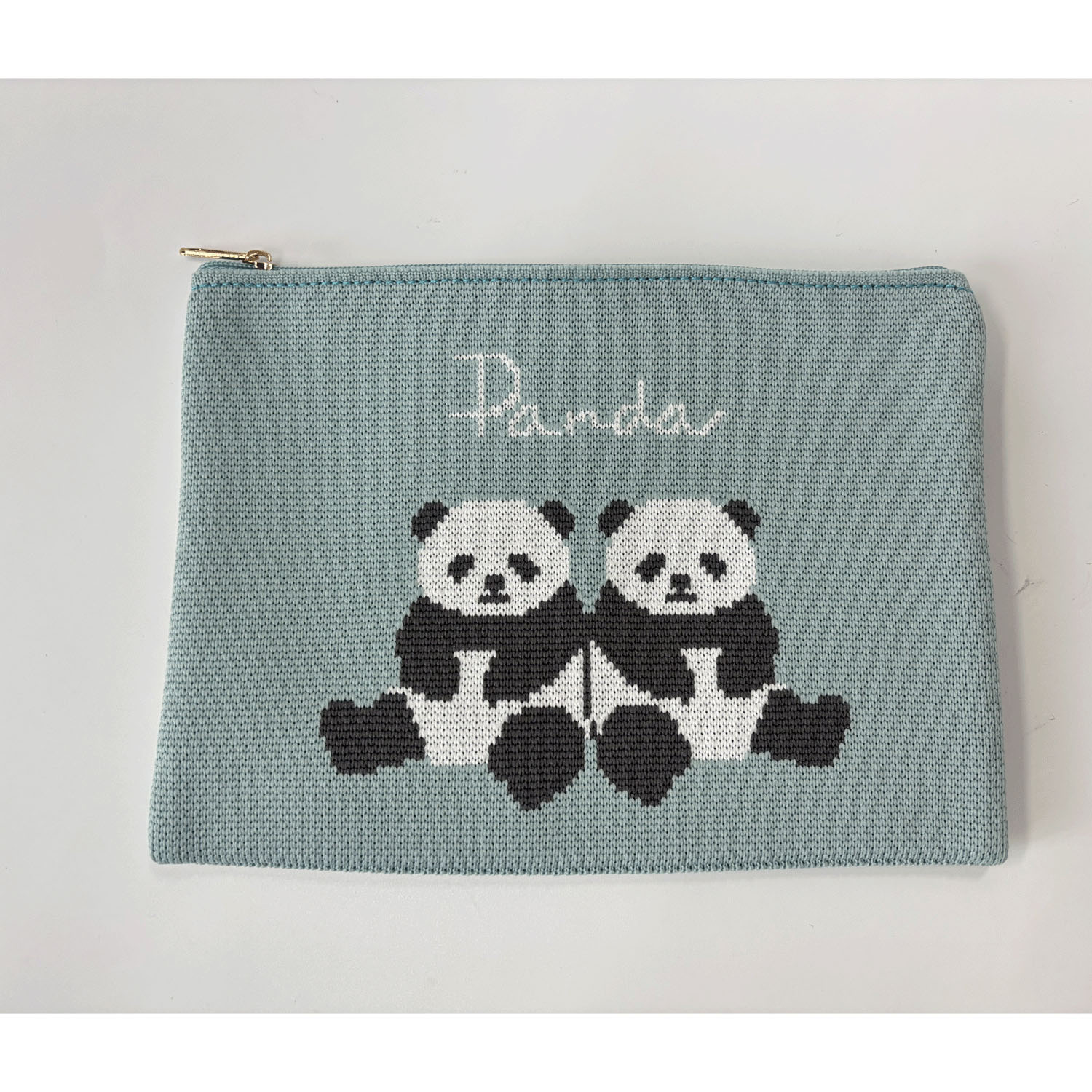 ニットポーチ 仲良しパンダ