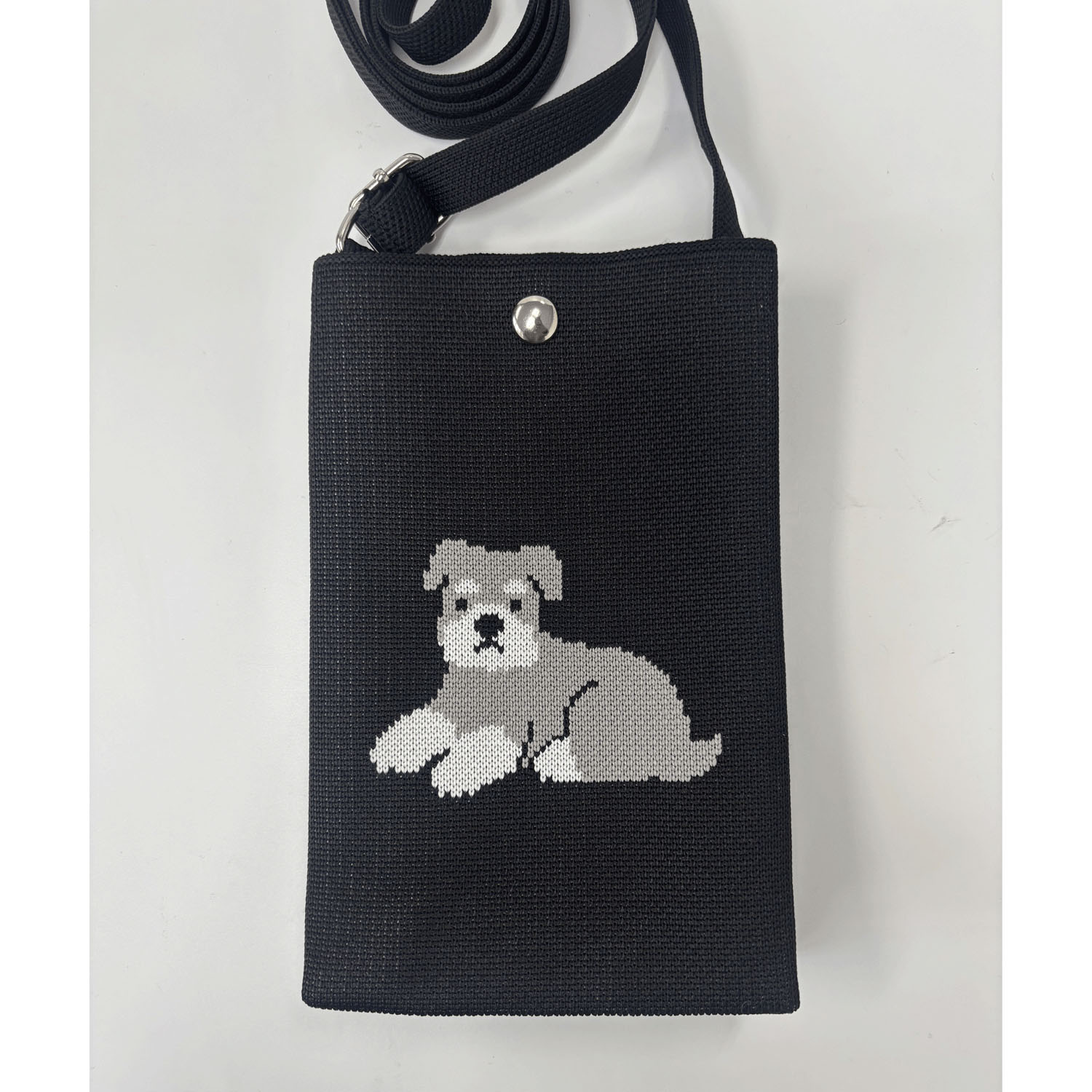 ニットショルダーバッグ シュナウザー ブラック - 画像2