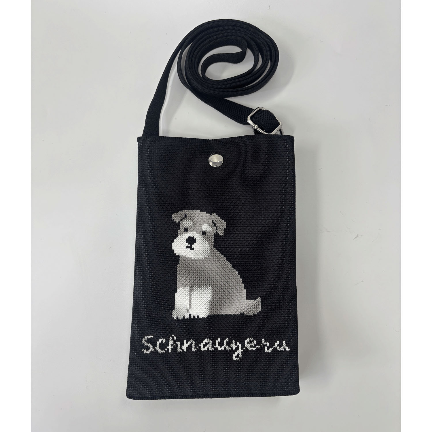 ニットショルダーバッグ シュナウザー ブラック