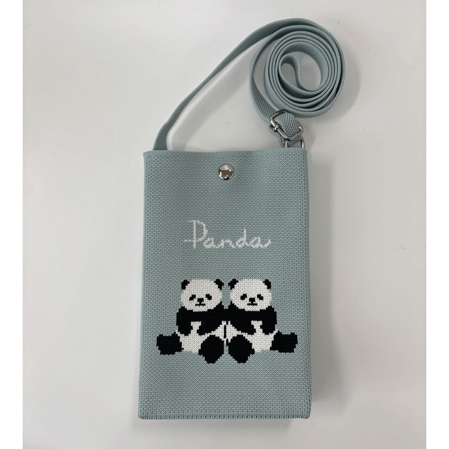 ニットショルダーバッグ 仲良しパンダ