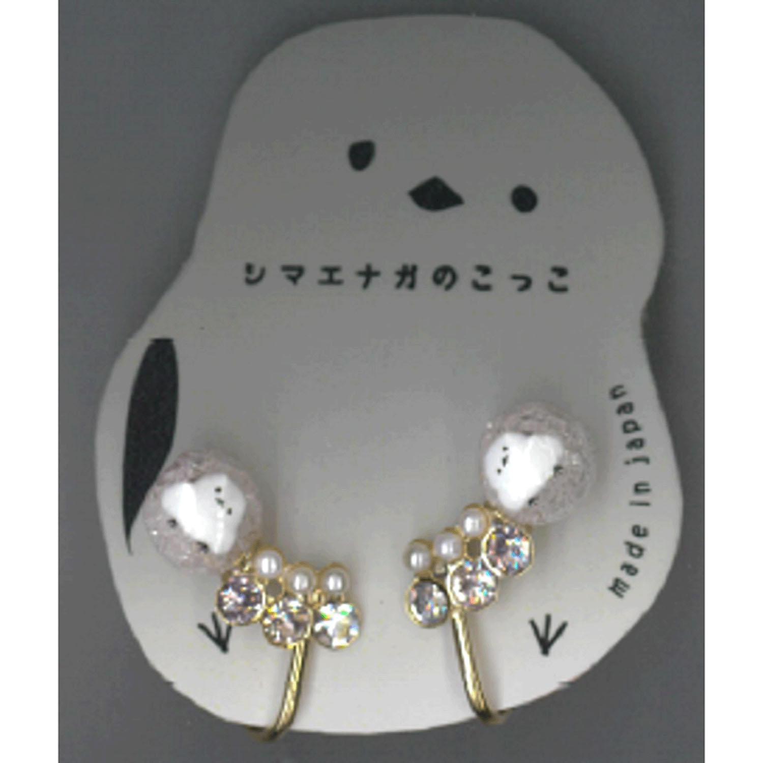 イヤリング シマエナガのこっこ ピンク