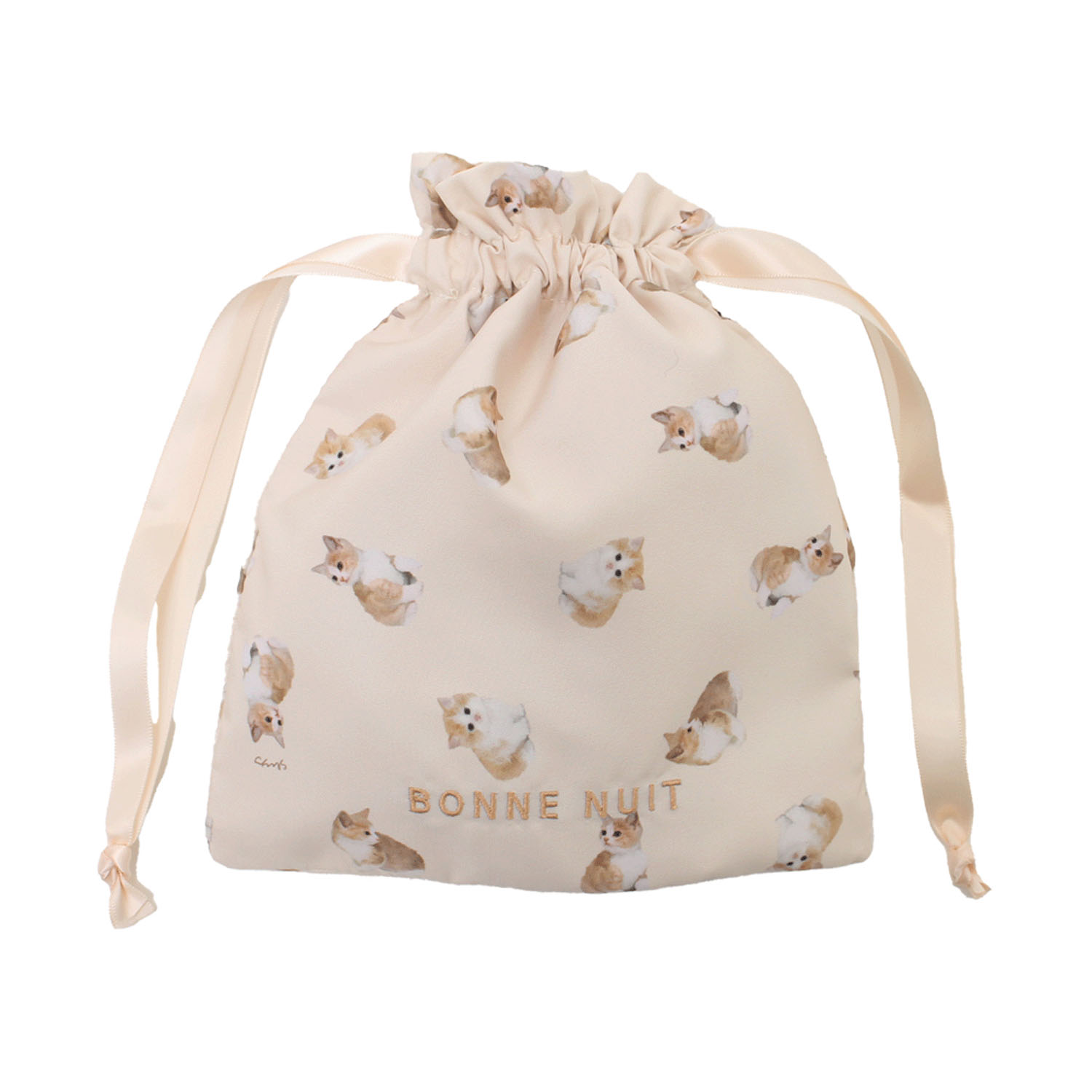 巾着ポーチ ネコ