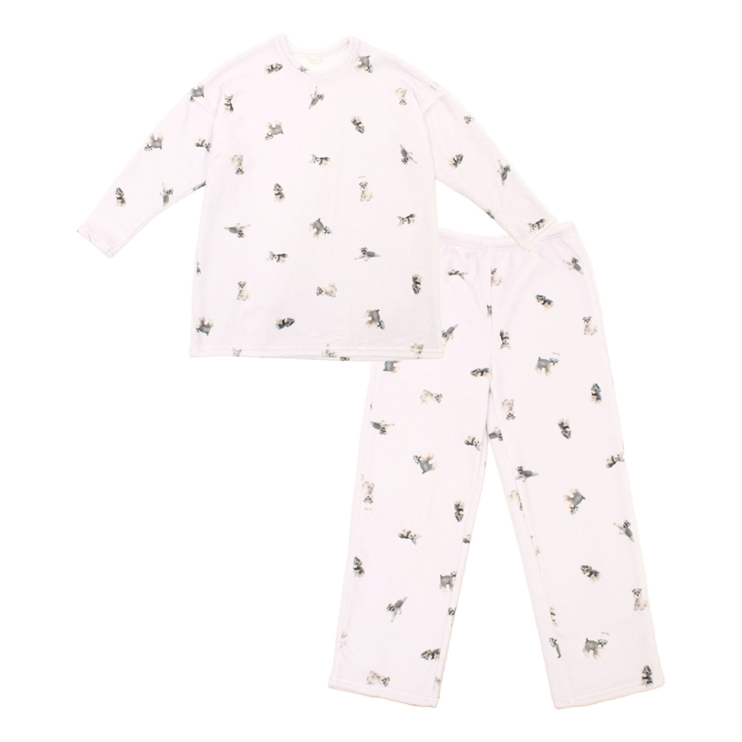 モチーフプリントルームセット起毛 シュナウザー