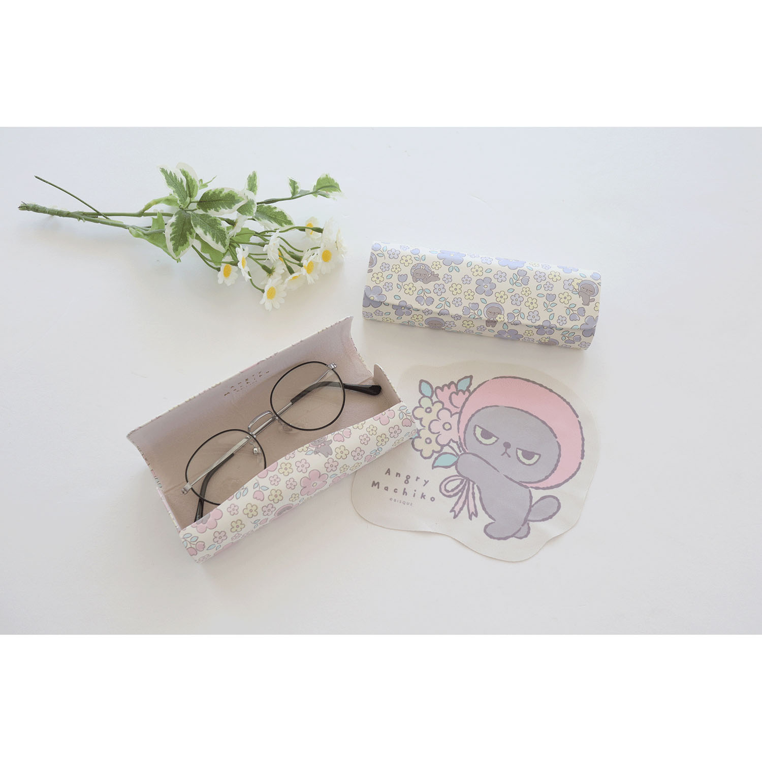 アングリーマチコ フラワー スリムメガネケース