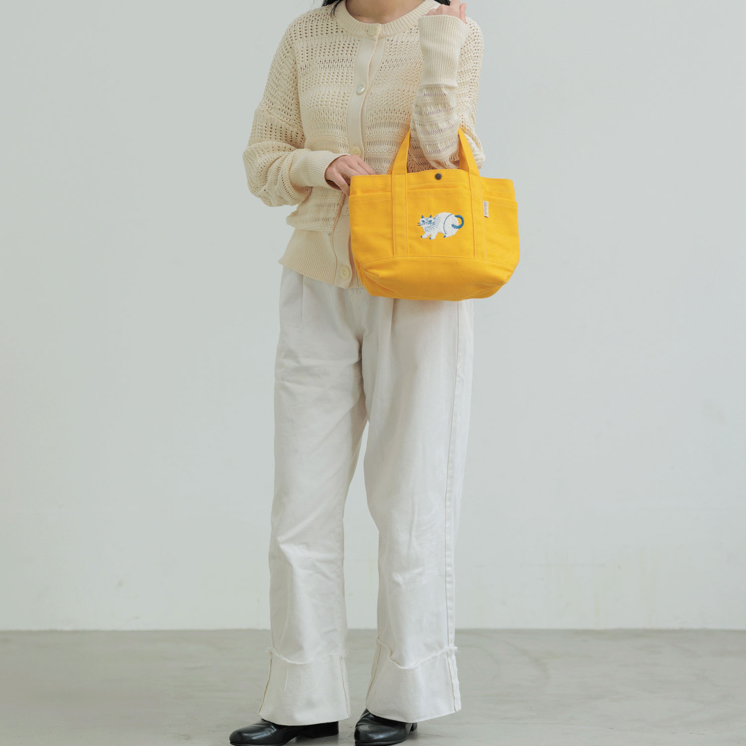 fikalycka 帆布トート サガラ刺繍 イエロー - 画像4