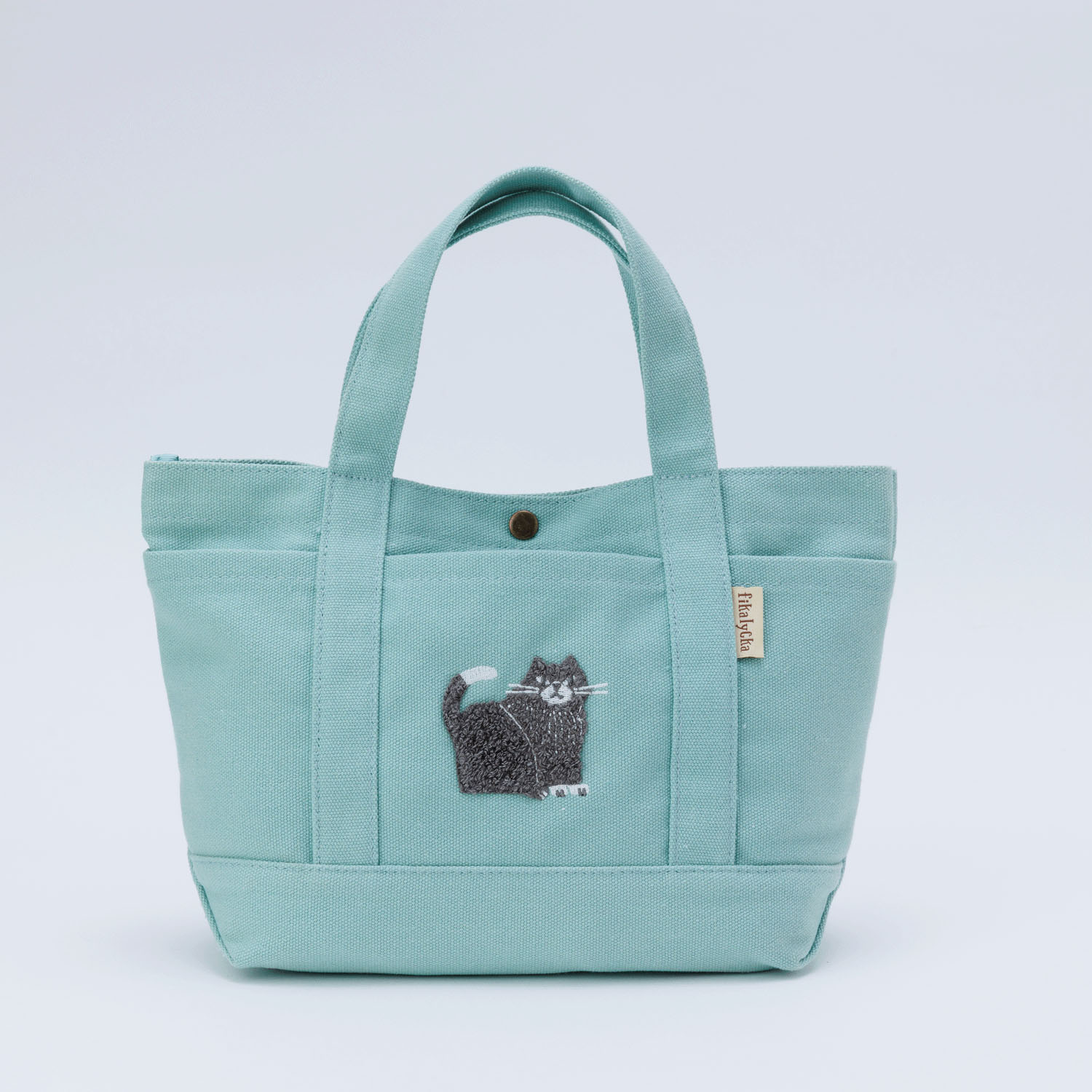 fikalycka 帆布トート サガラ刺繍 アクアブルー