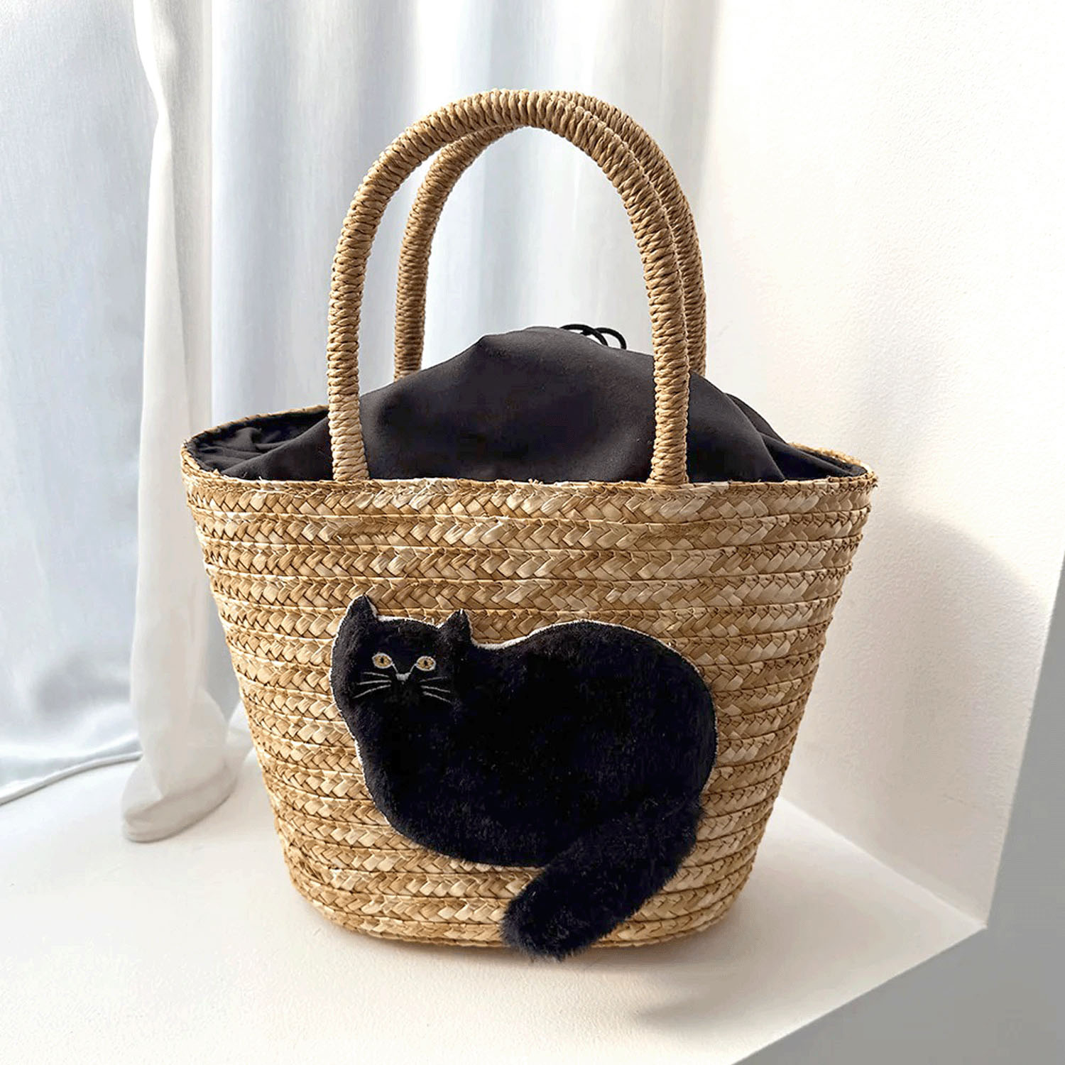 ファーリー かごバッグ クロネコ