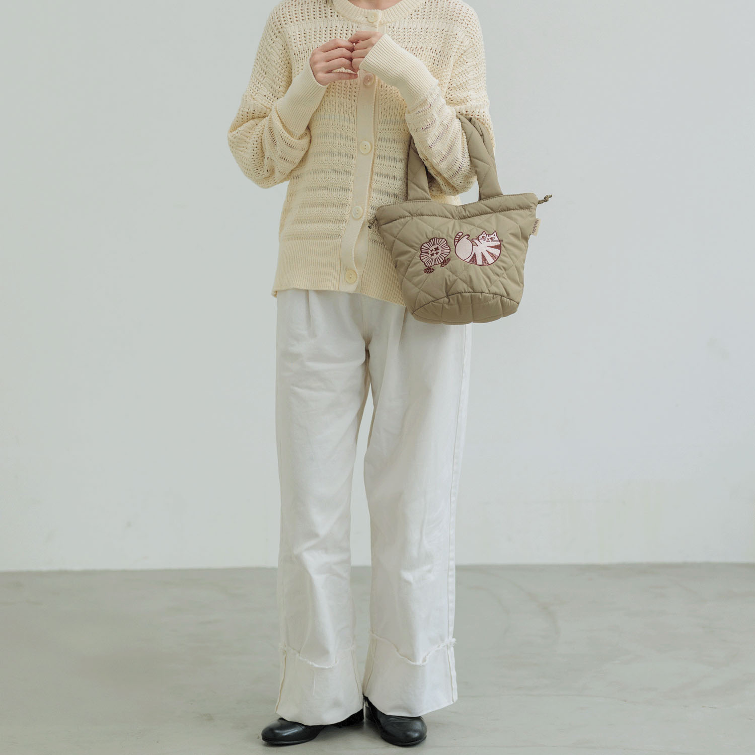 fikalycka 3wayキルティングトート カーキ - 画像3