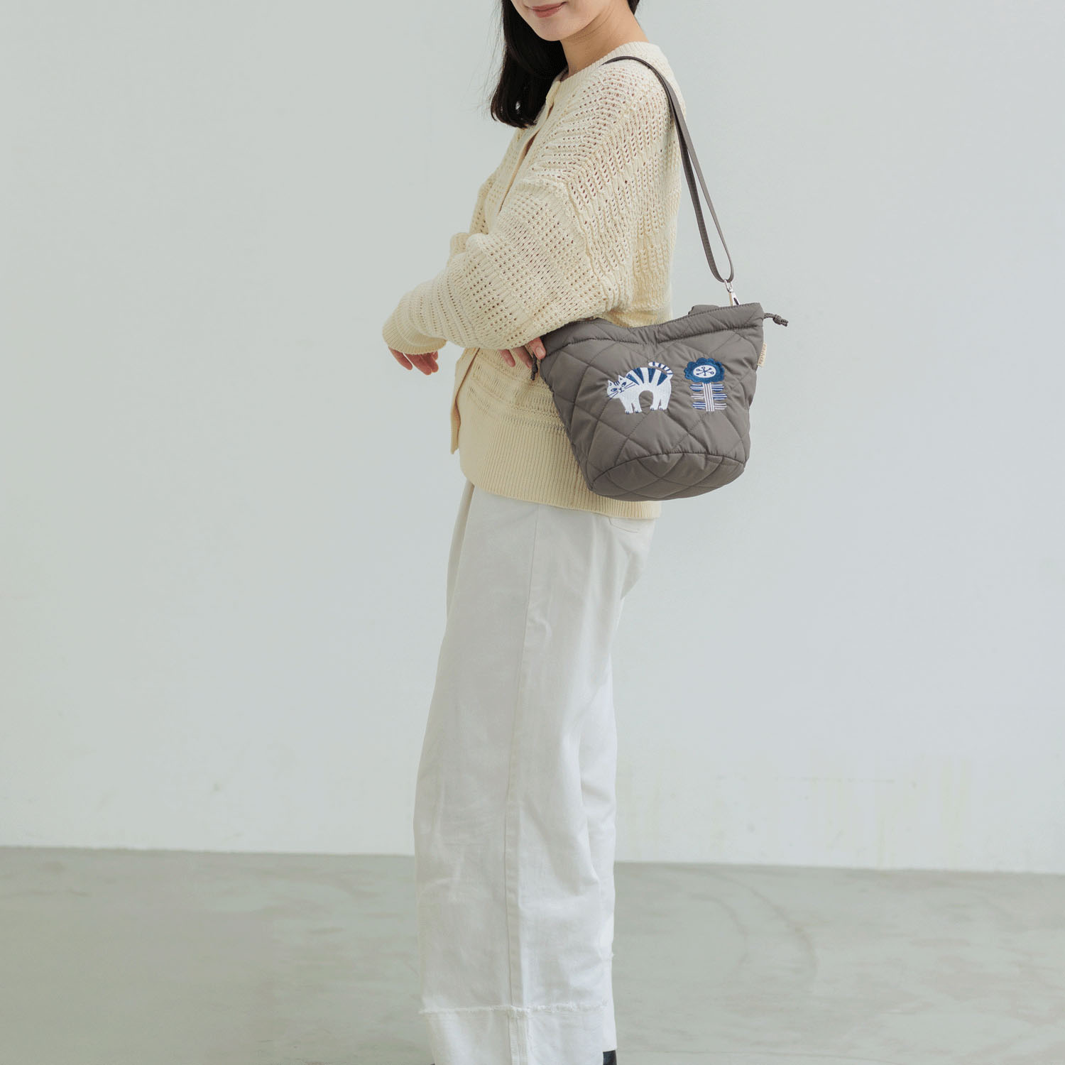 fikalycka 3wayキルティングトート グレー - 画像2