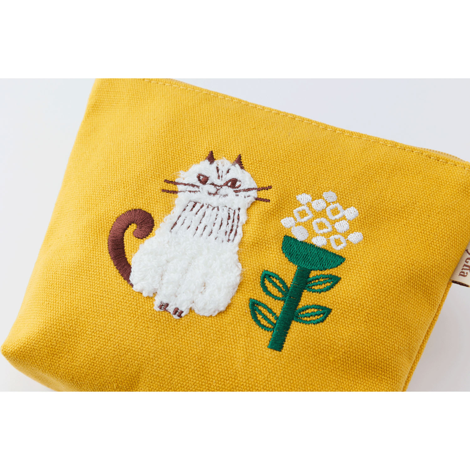 fikalycka 舟形ポーチ サガラ刺繍 イエロー - 画像4