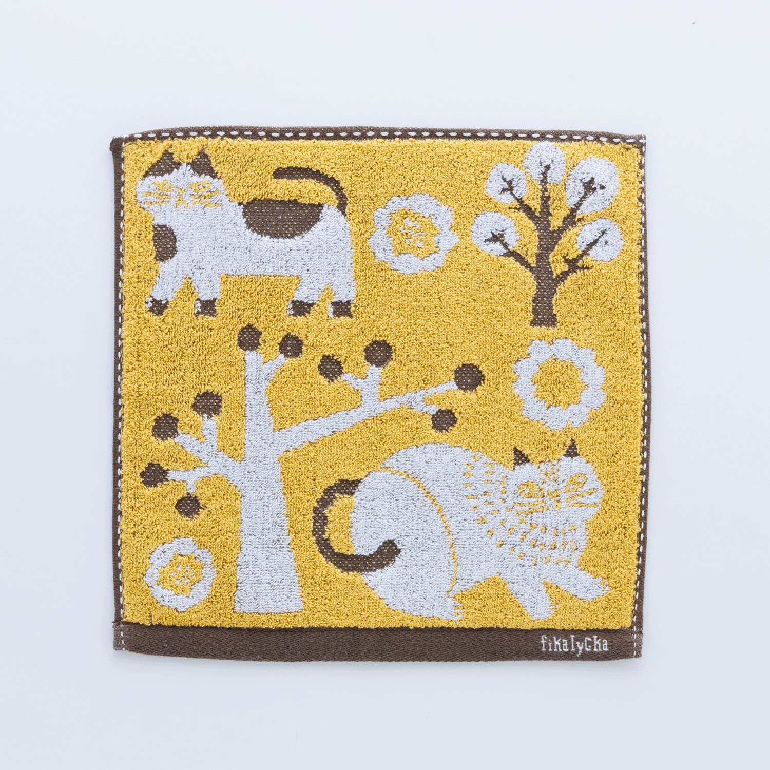 fikalycka ジャガードタオルハンカチ イエロー