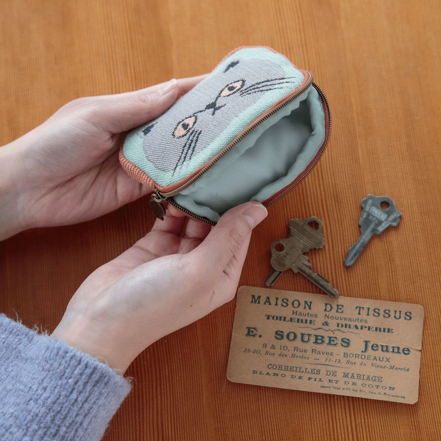 I LOVE CAT！ポーチ セージ（ブリティッシュショートヘア） - 画像3