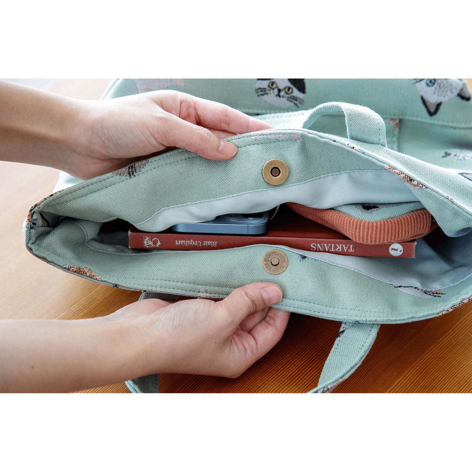 I LOVE CAT！トートバッグ  セージ - 画像2