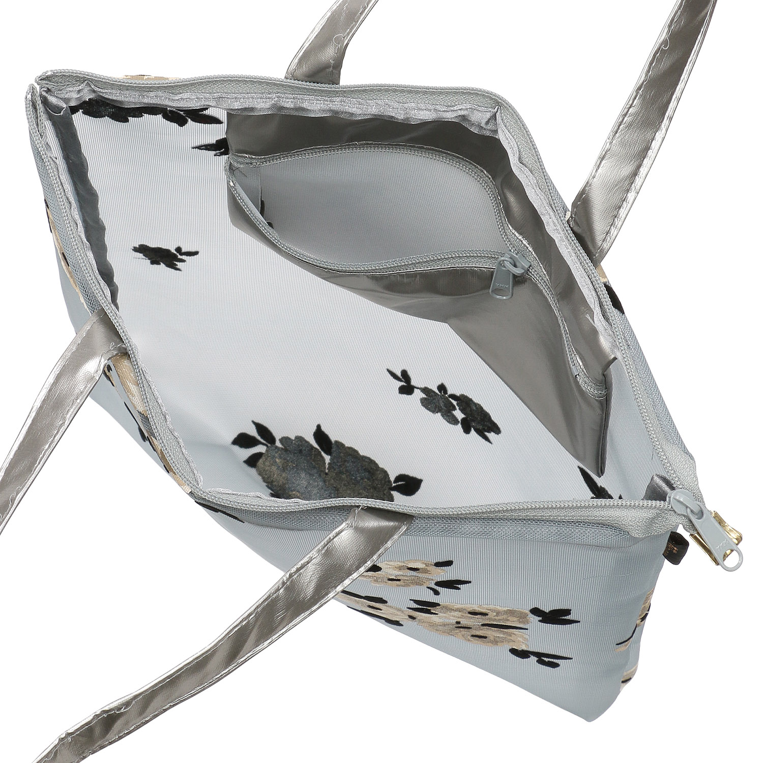 チュール フロッキー花柄手提げバッグ - 画像3